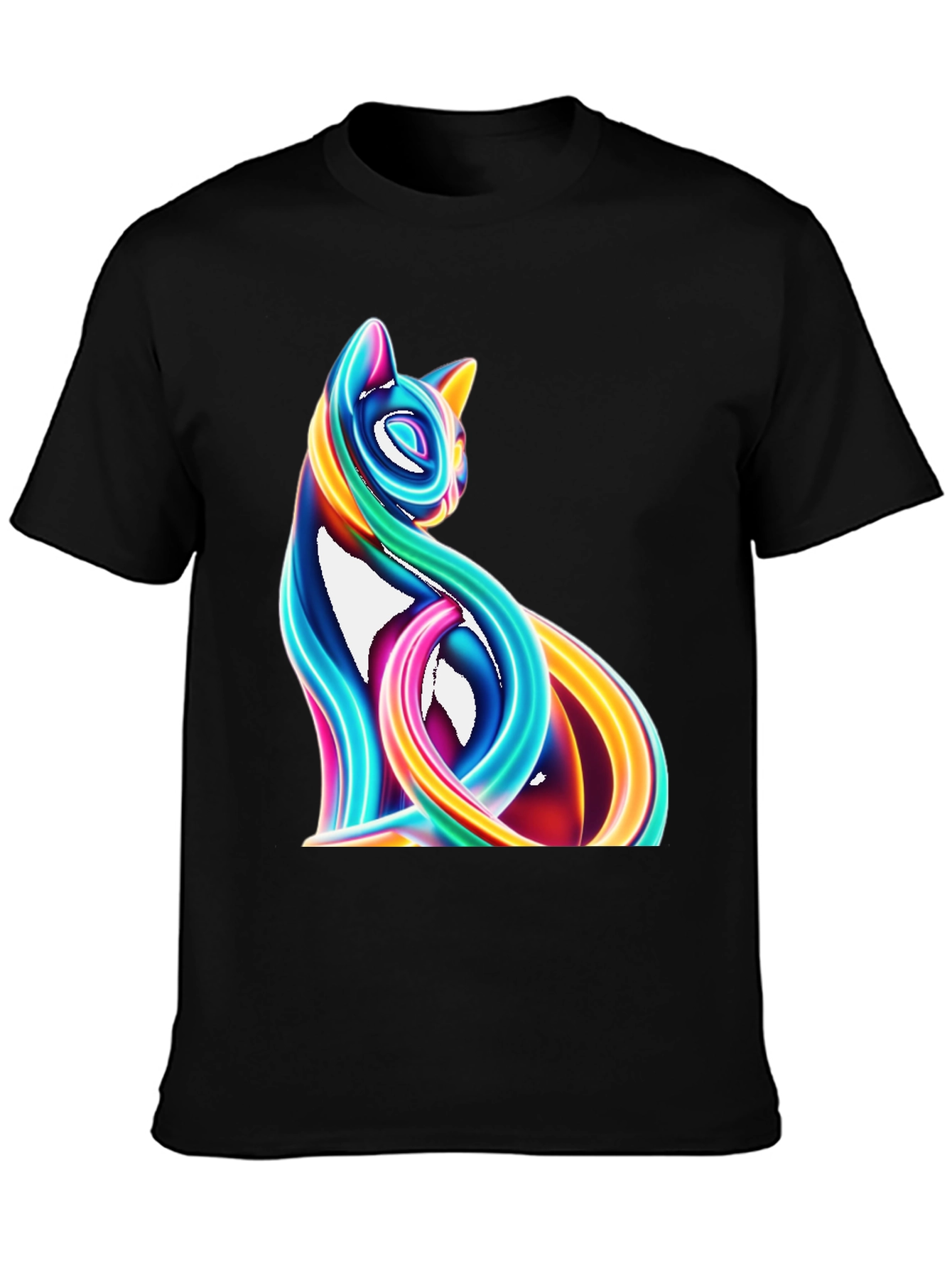 Neon Cat Graphic T-Shirt - Stylish Design
