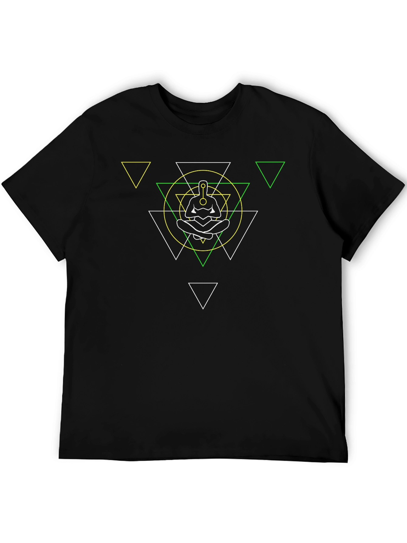 Geometric Graphic T-Shirt - Meditating Figure