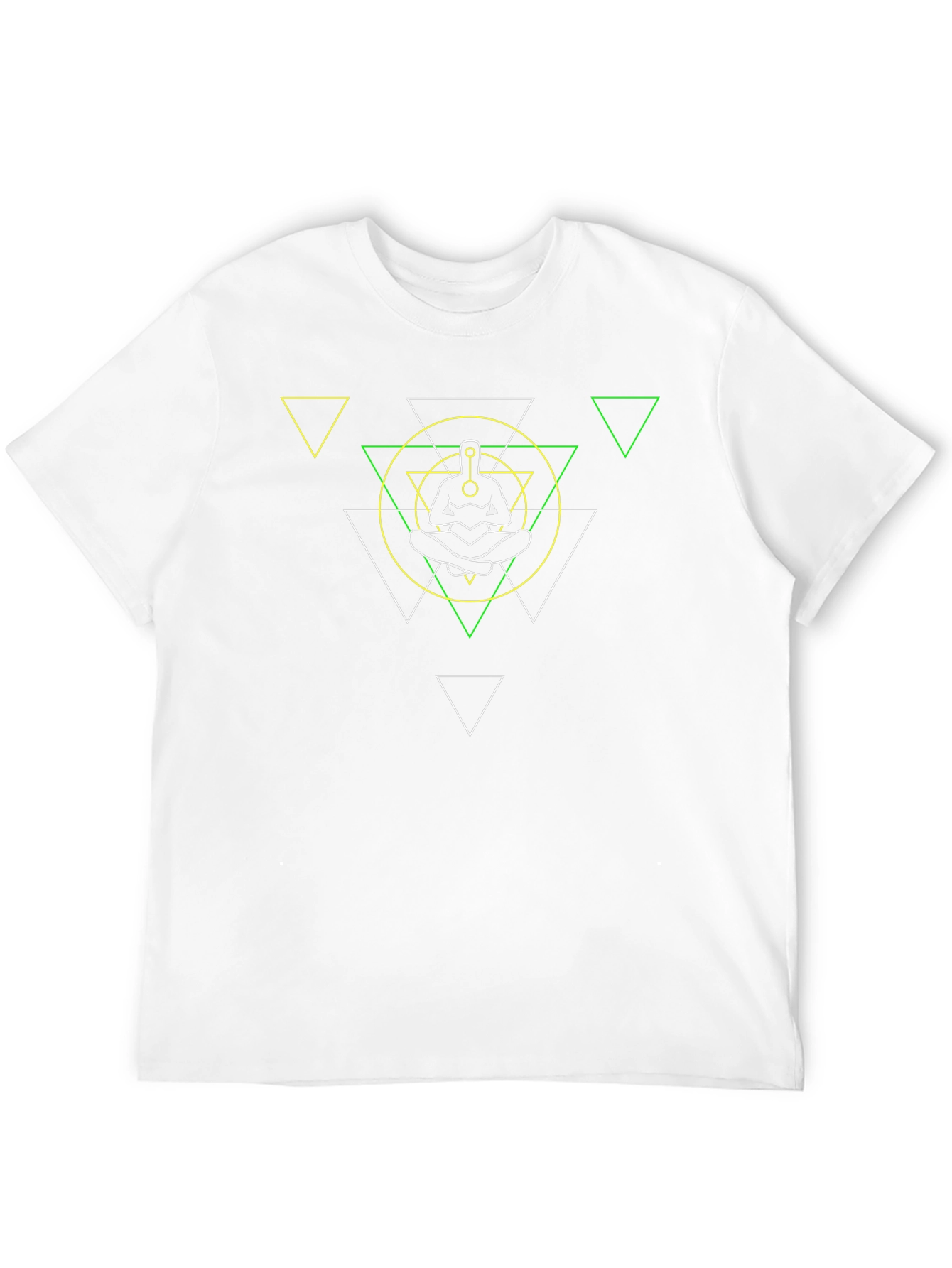 Geometric Graphic T-Shirt - Meditating Figure