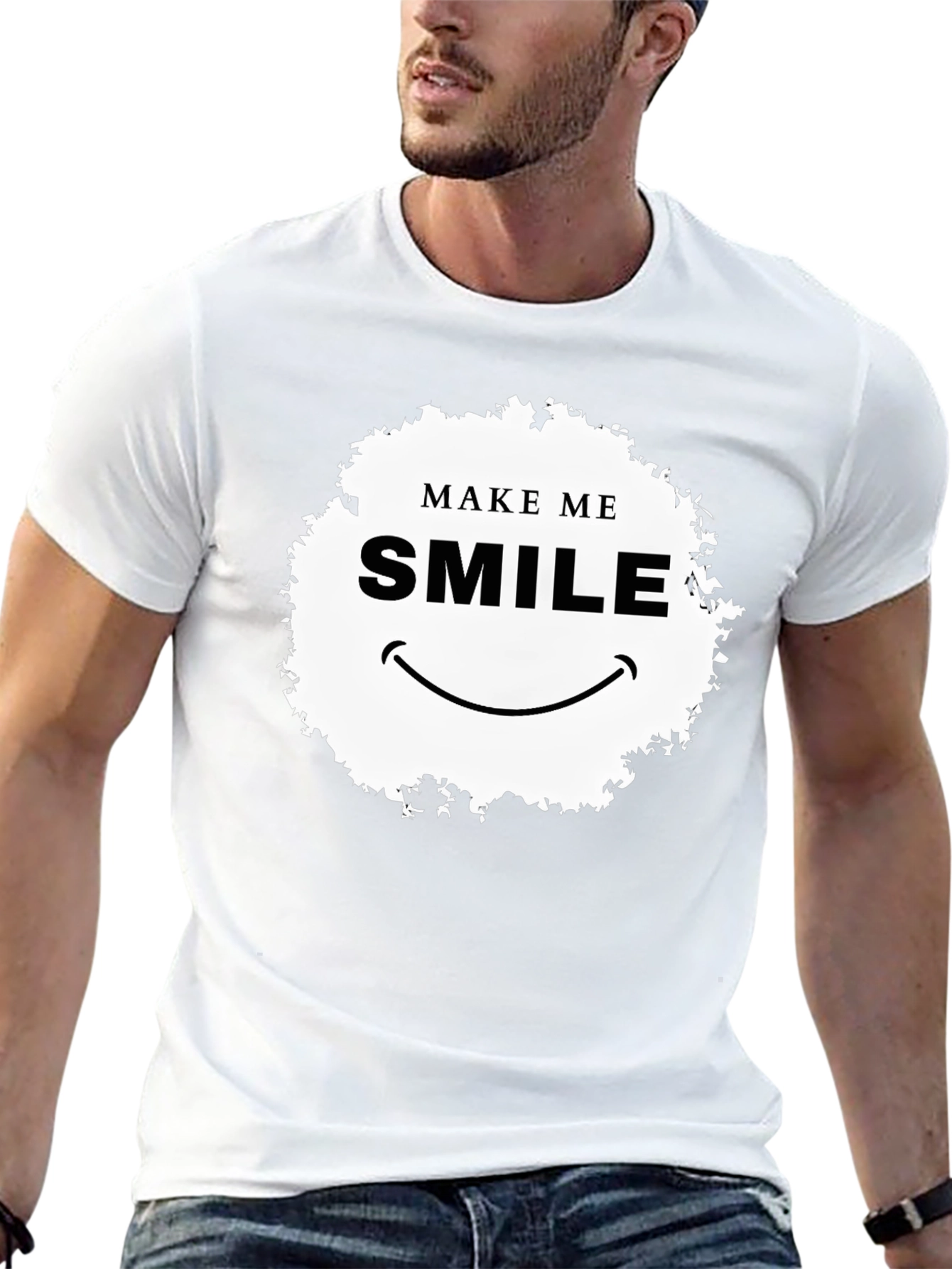 Make Me Smile Graphic T-Shirt - Black