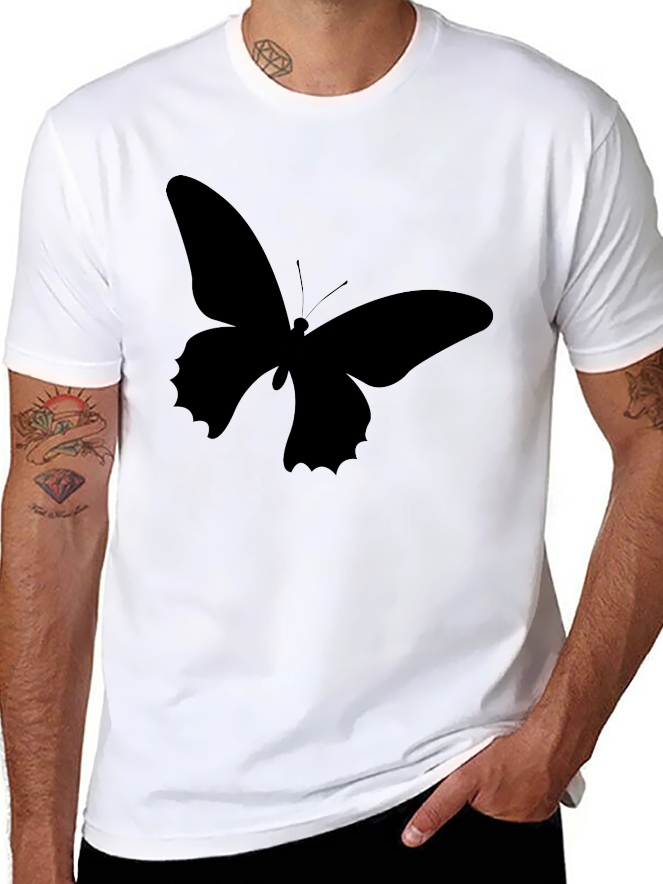 Butterfly Graphic Black T-Shirt