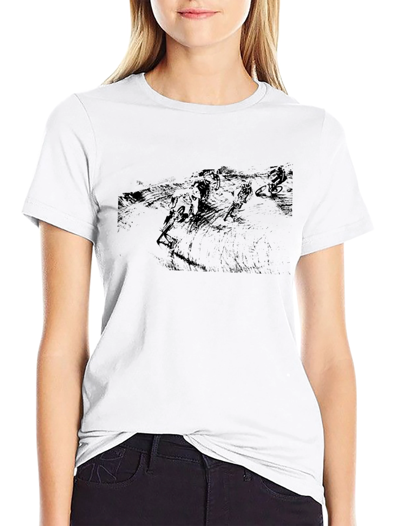 Black Graphic Tee - Cyclocross Design