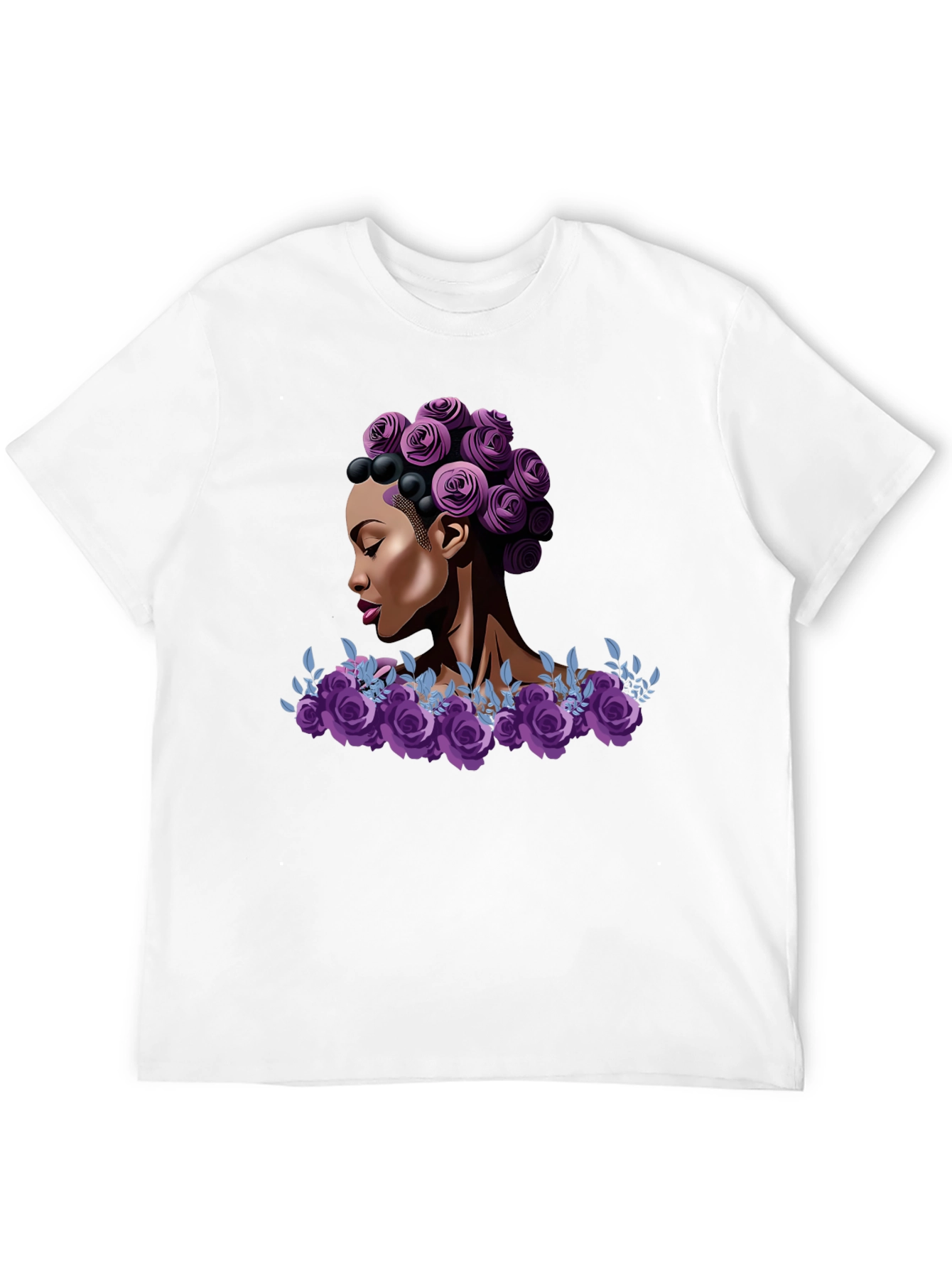 Floral Queen Graphic Tee - Stylish Black T-Shirt