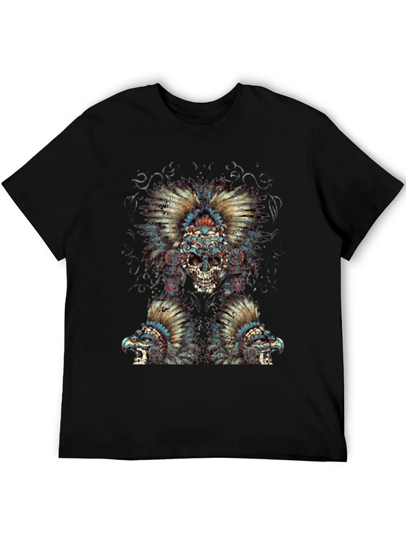 Skull Headdress Graphic Tee - Edgy Style