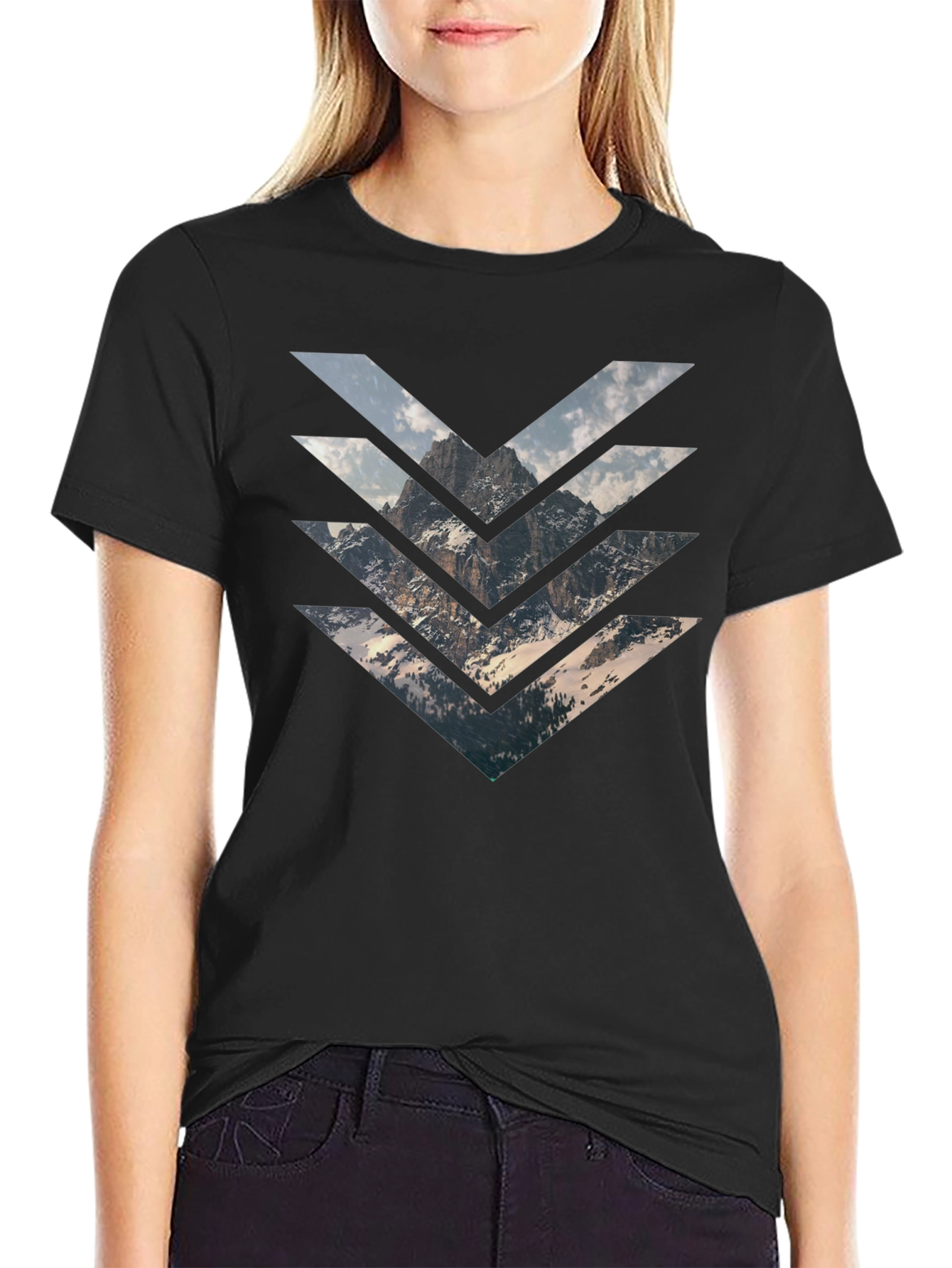 Mountain Arrow Graphic Black T-Shirt