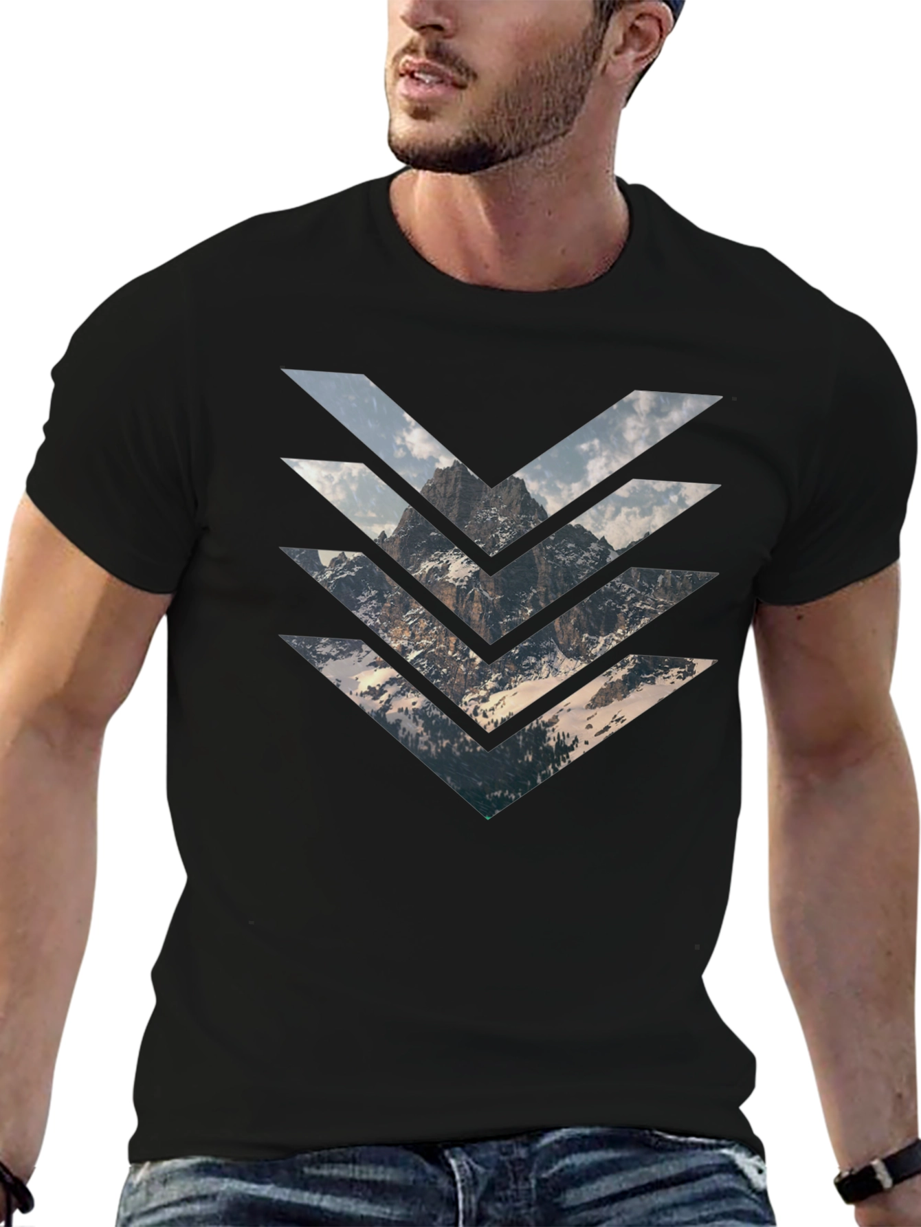 Mountain Arrow Graphic Black T-Shirt