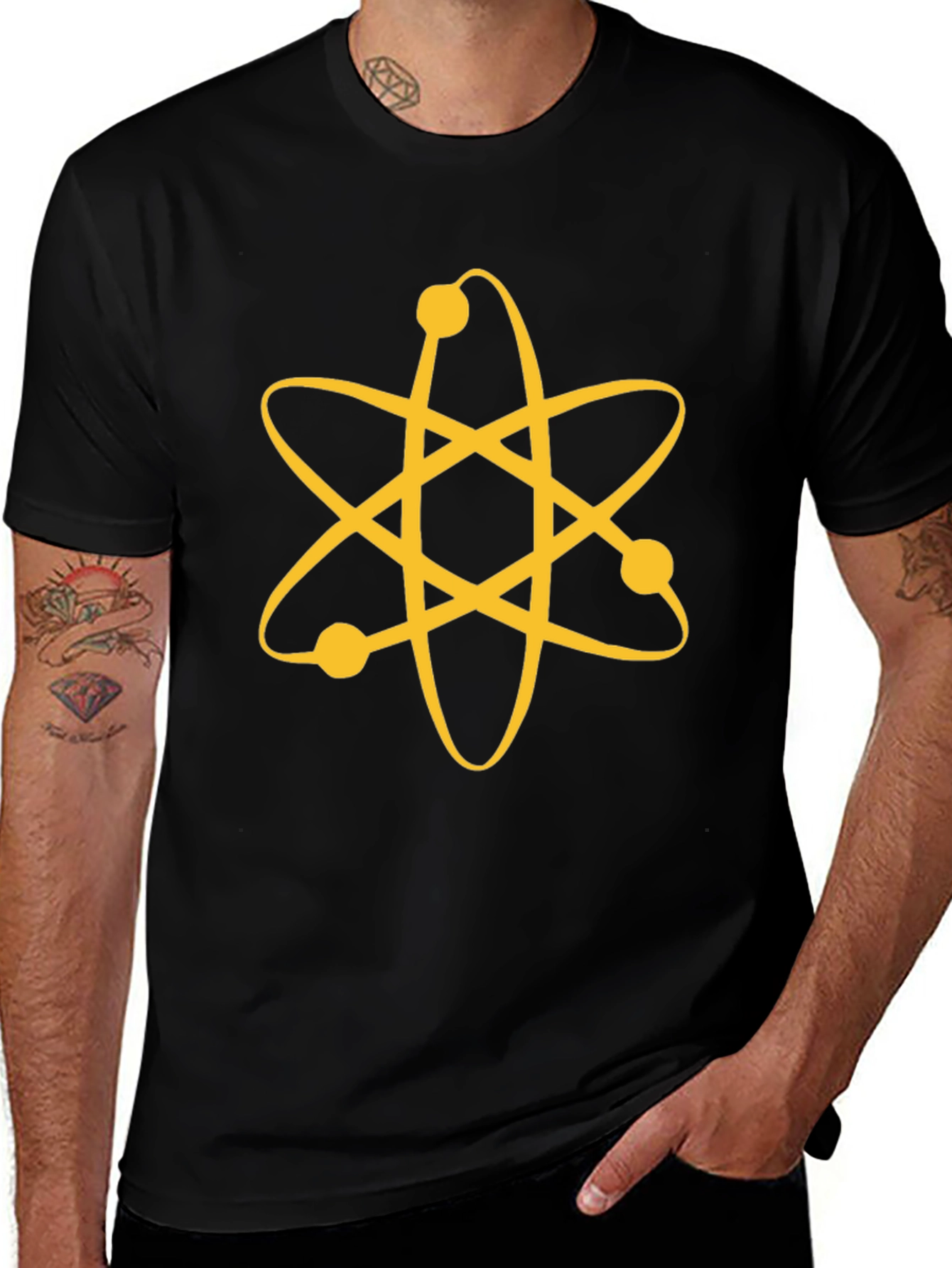 Atomic Symbol Graphic Black T-Shirt