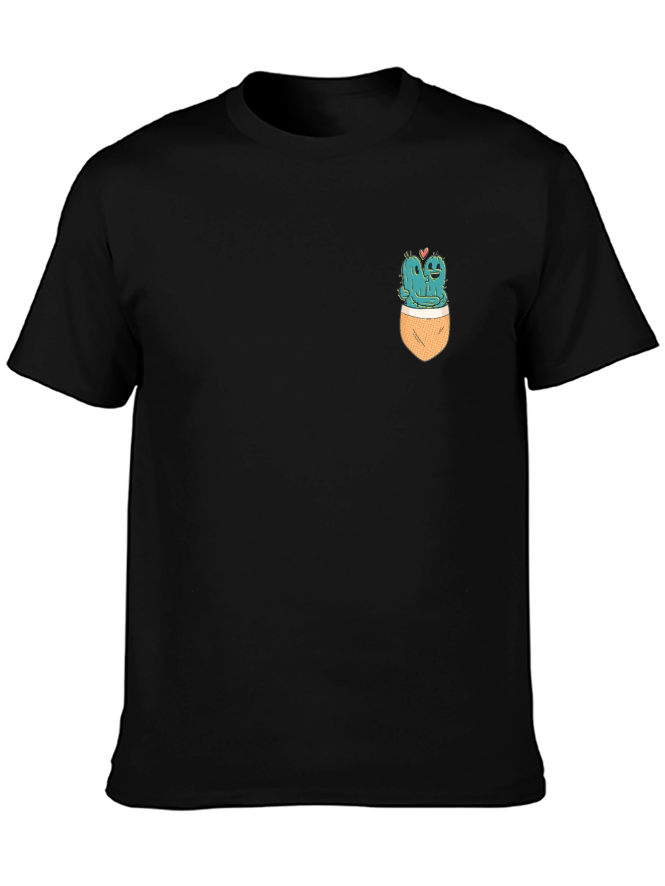 Cactus Couple in Pocket T-Shirt