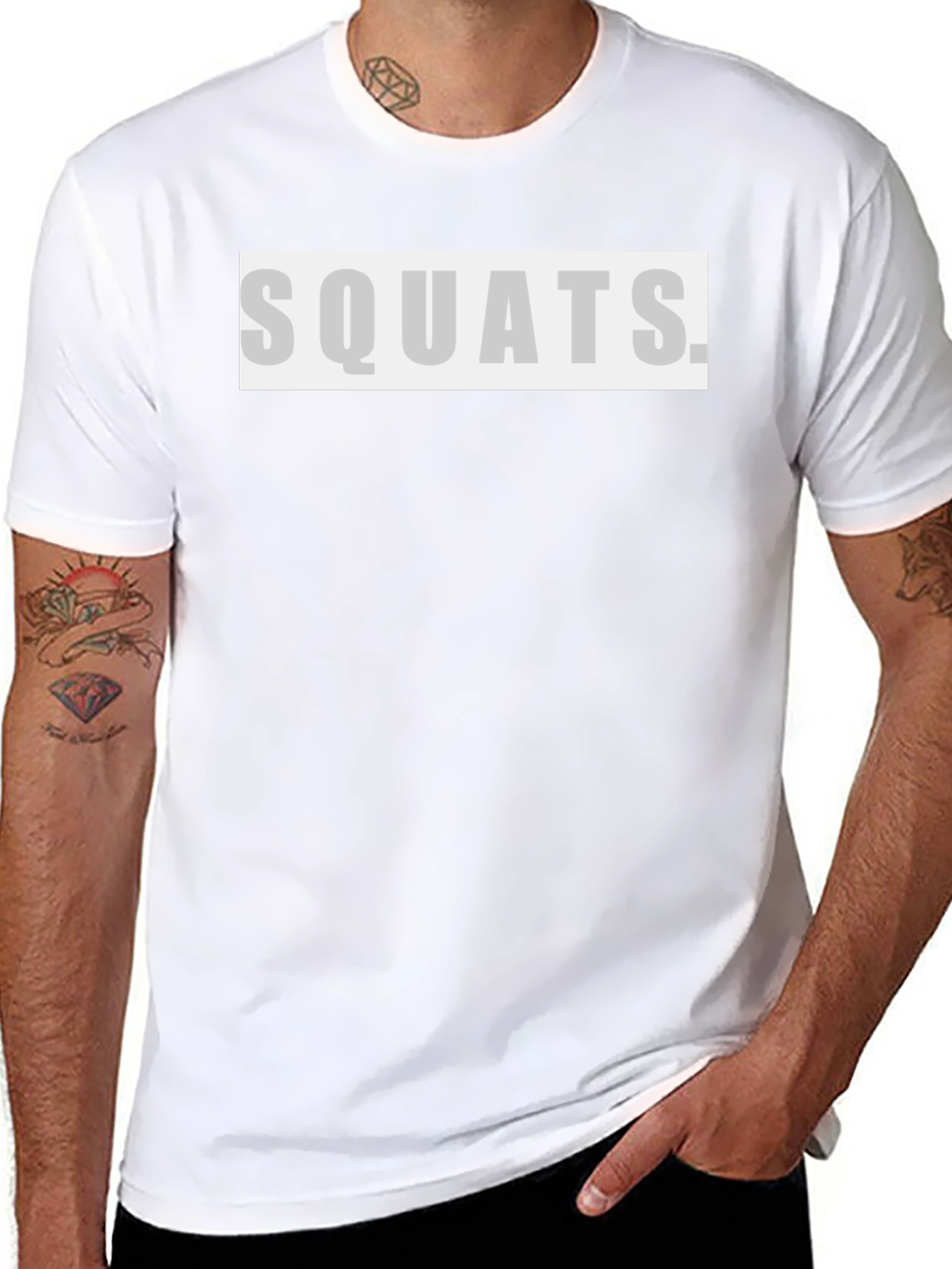 Squats T-Shirt - Black Gym Workout Tee