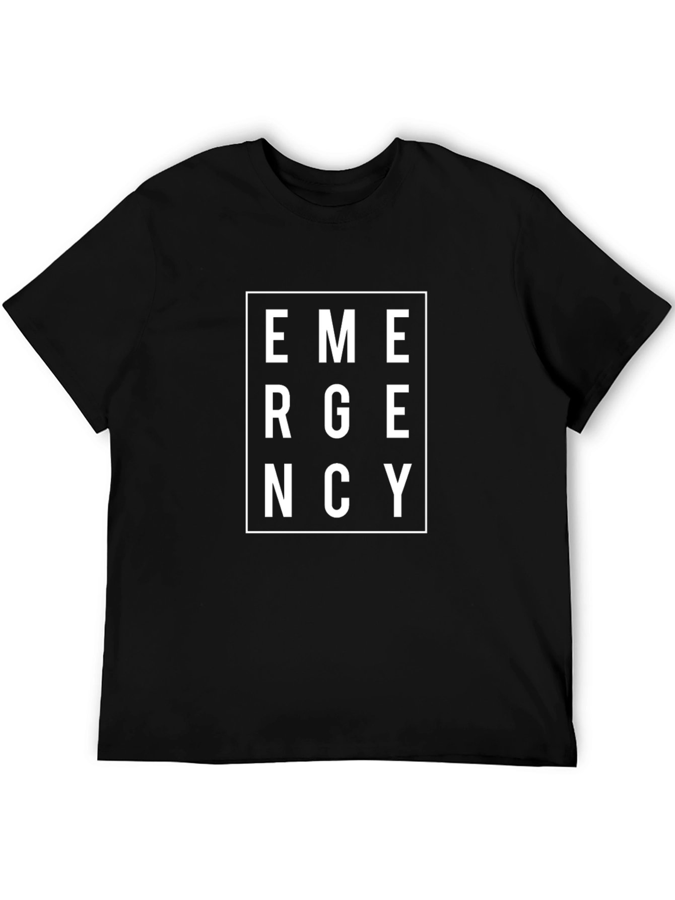 Emergency Graphic Print Black T-Shirt