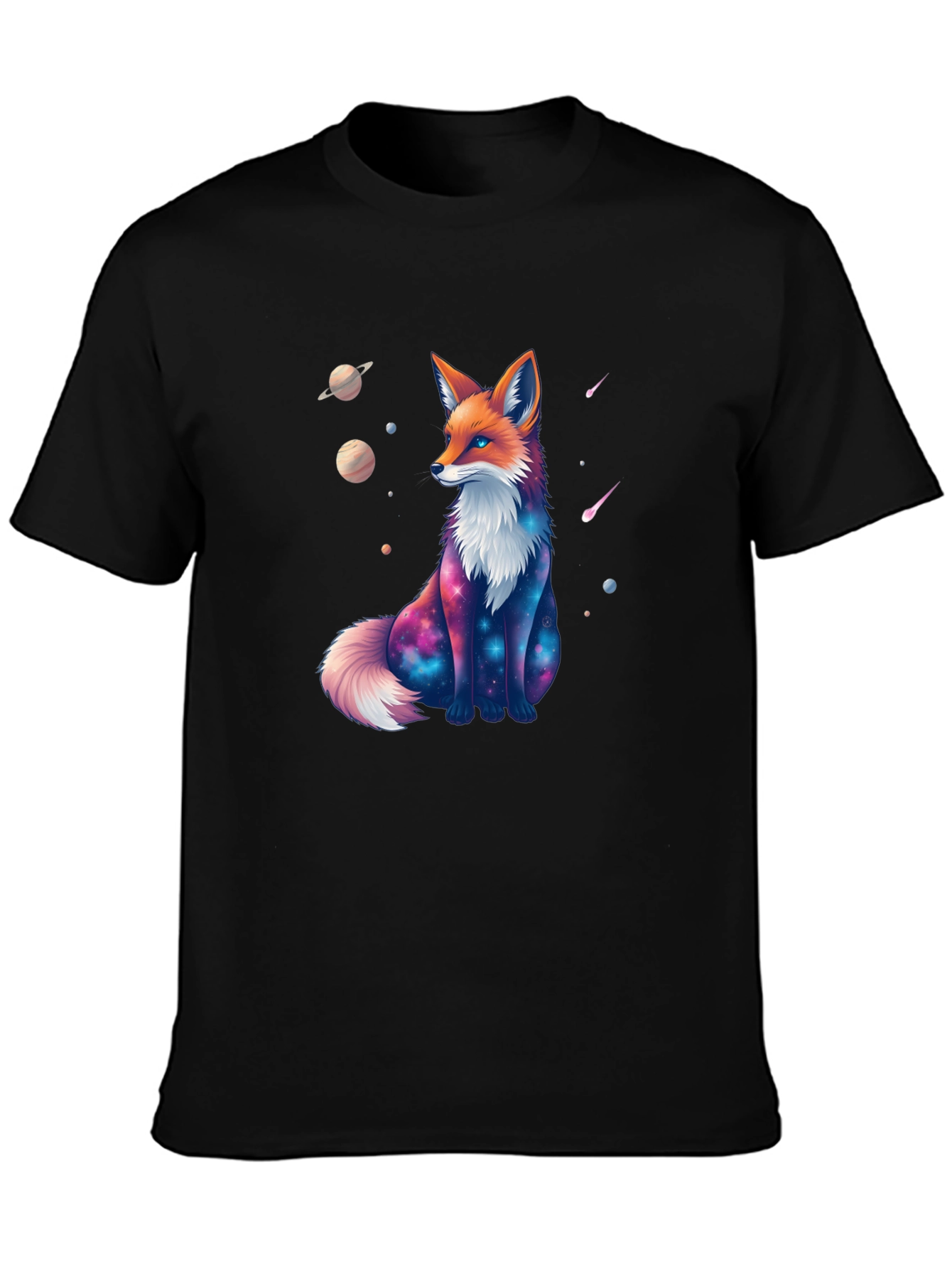 Cosmic Fox Black T-Shirt