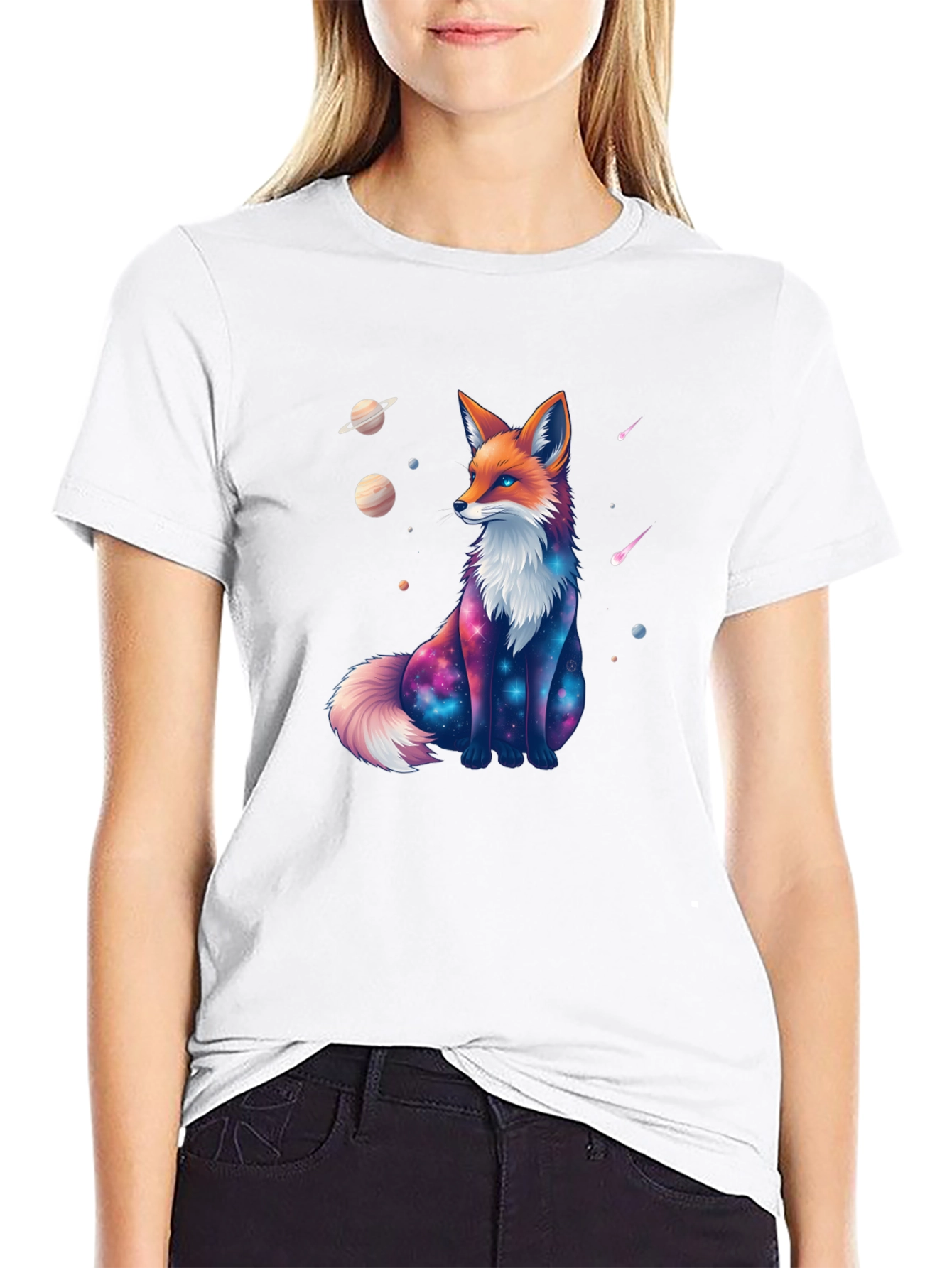 Cosmic Fox Black T-Shirt