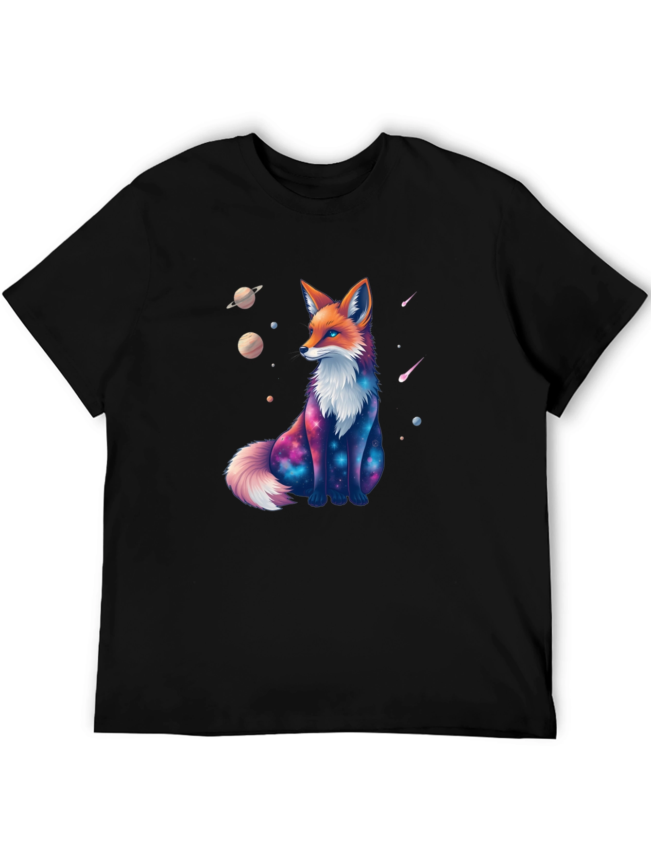 Cosmic Fox Black T-Shirt