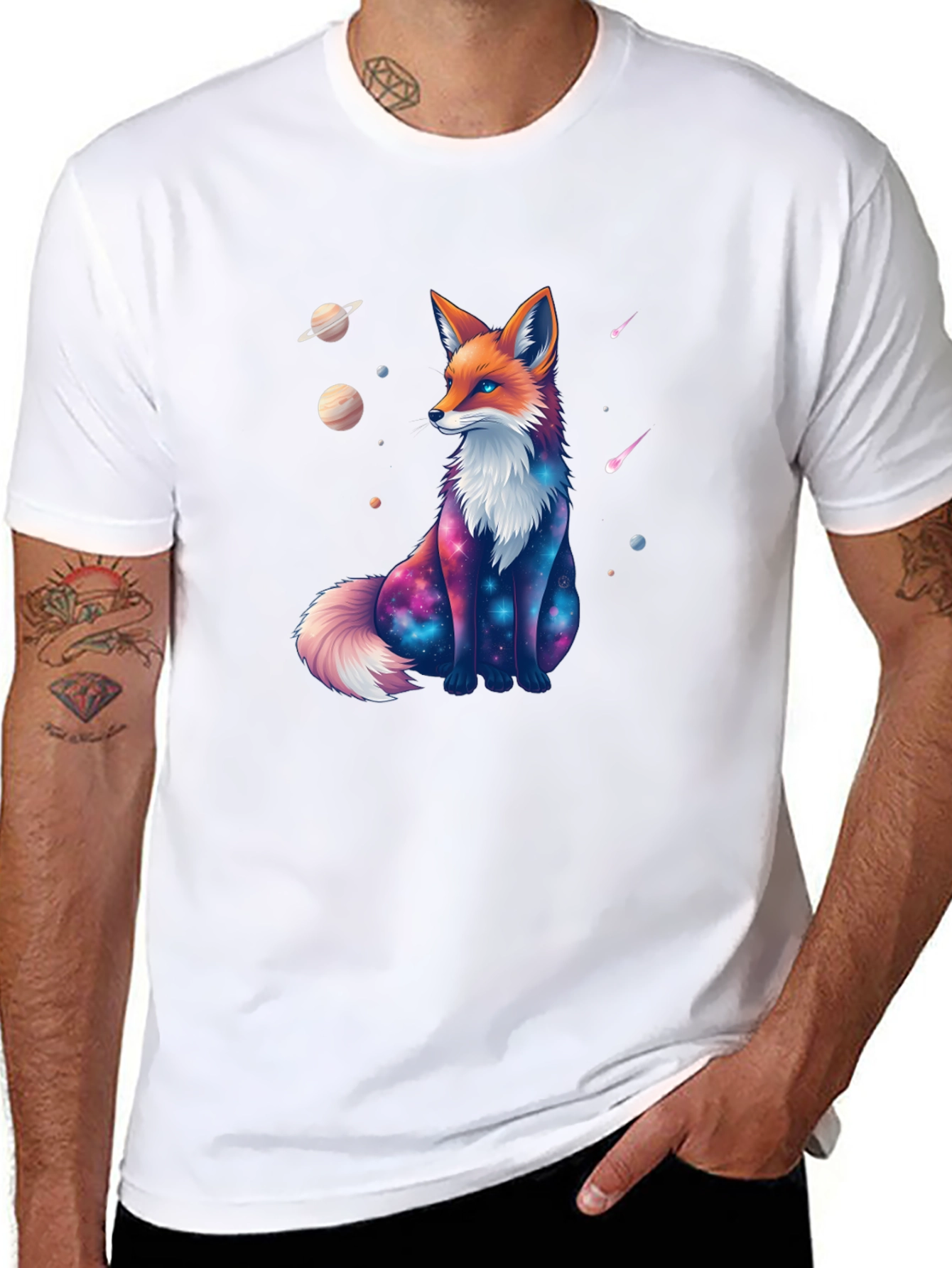 Cosmic Fox Black T-Shirt