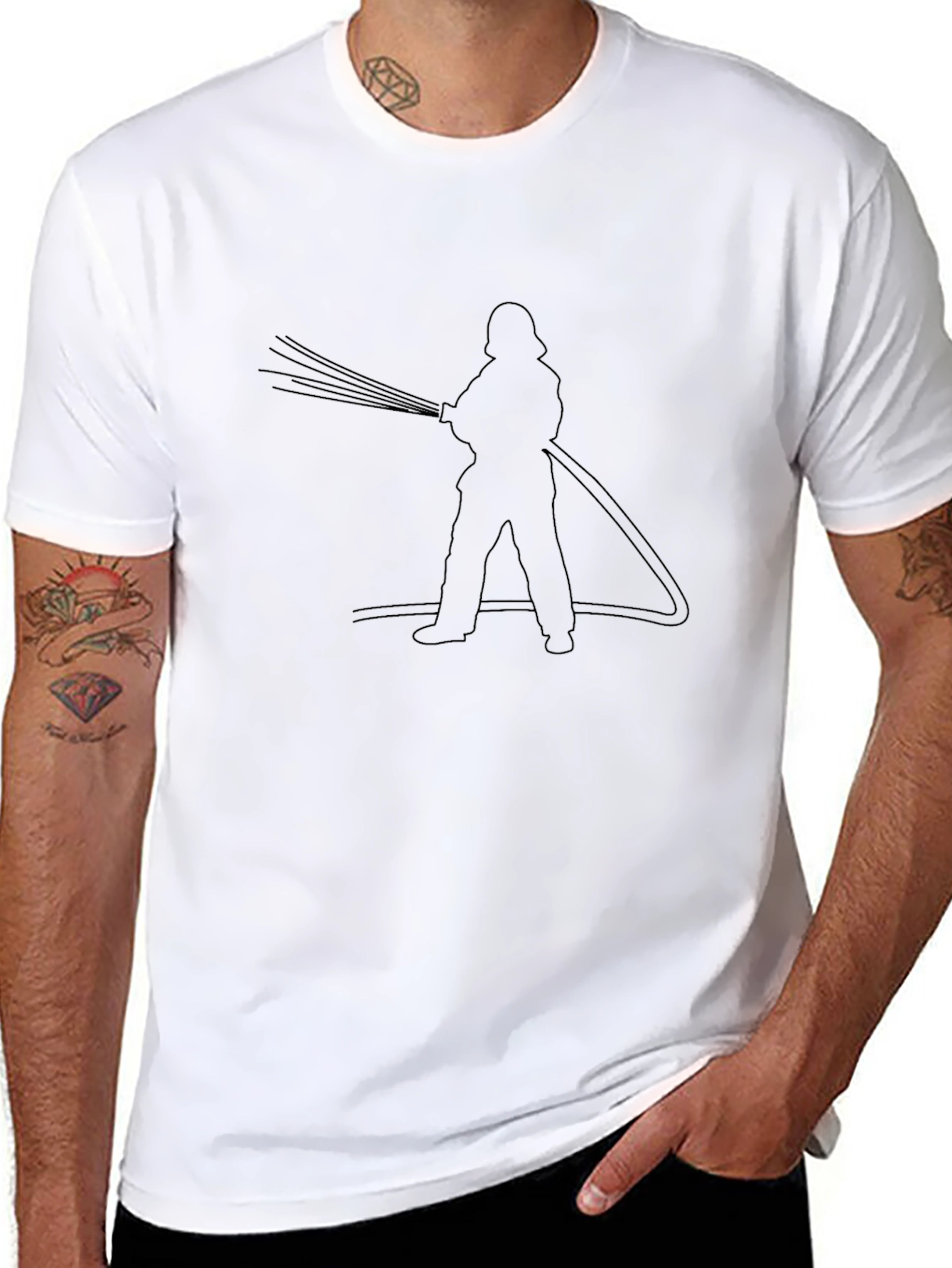 Firefighter Tee - Hose Silhouette Design