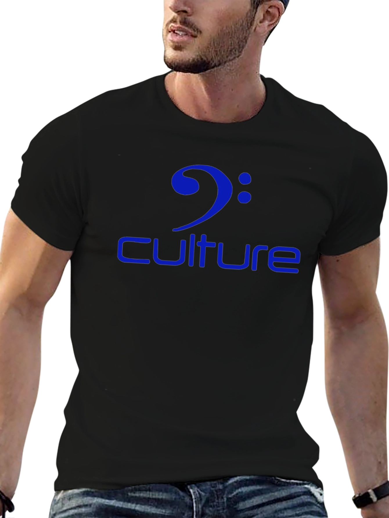 Culture Music Note Bass Clef Black T-Shirt