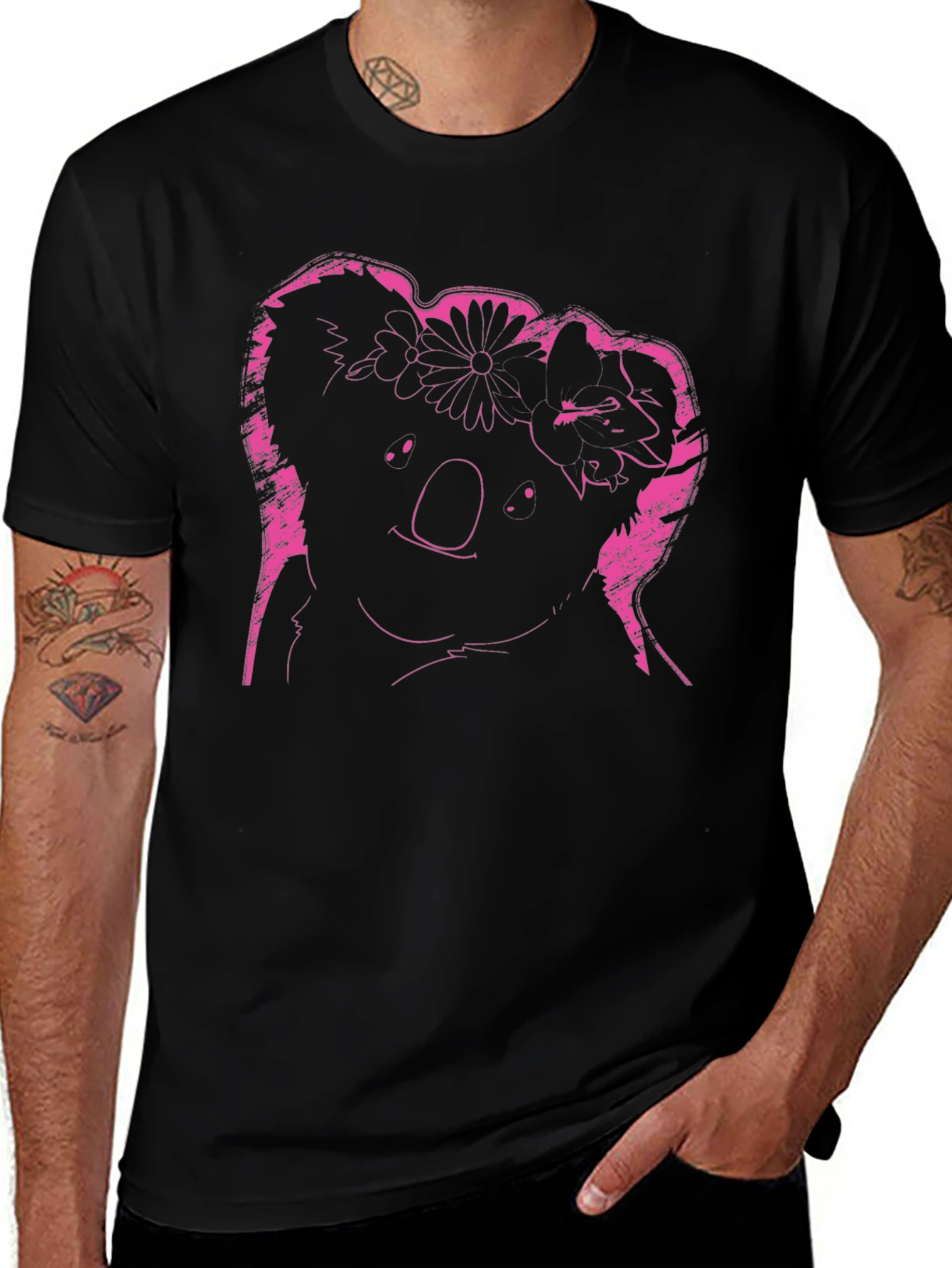 Koala Flower Crown Graphic Tee - Unique Design