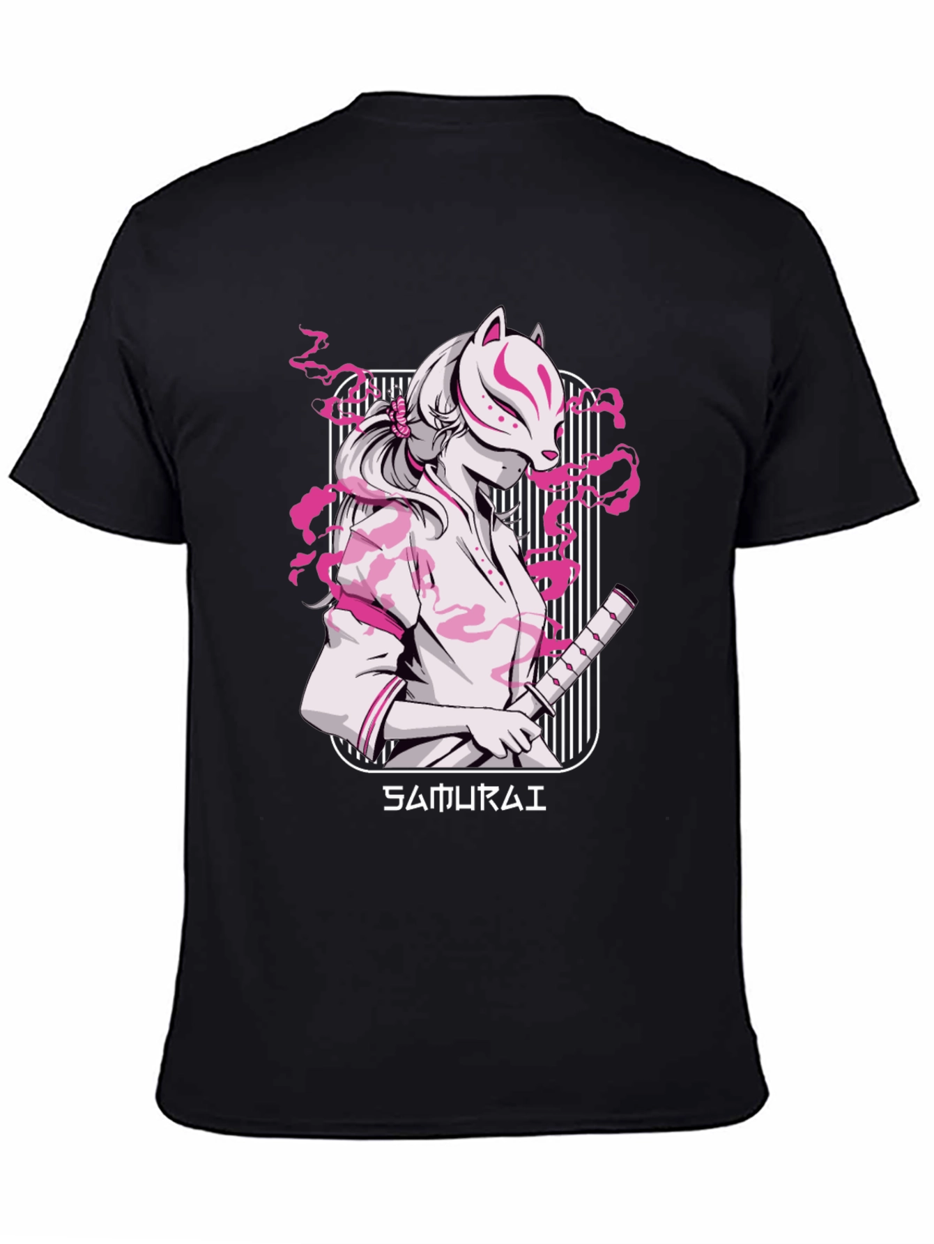 Samurai Masked Girl T-Shirt - Cool Anime Style