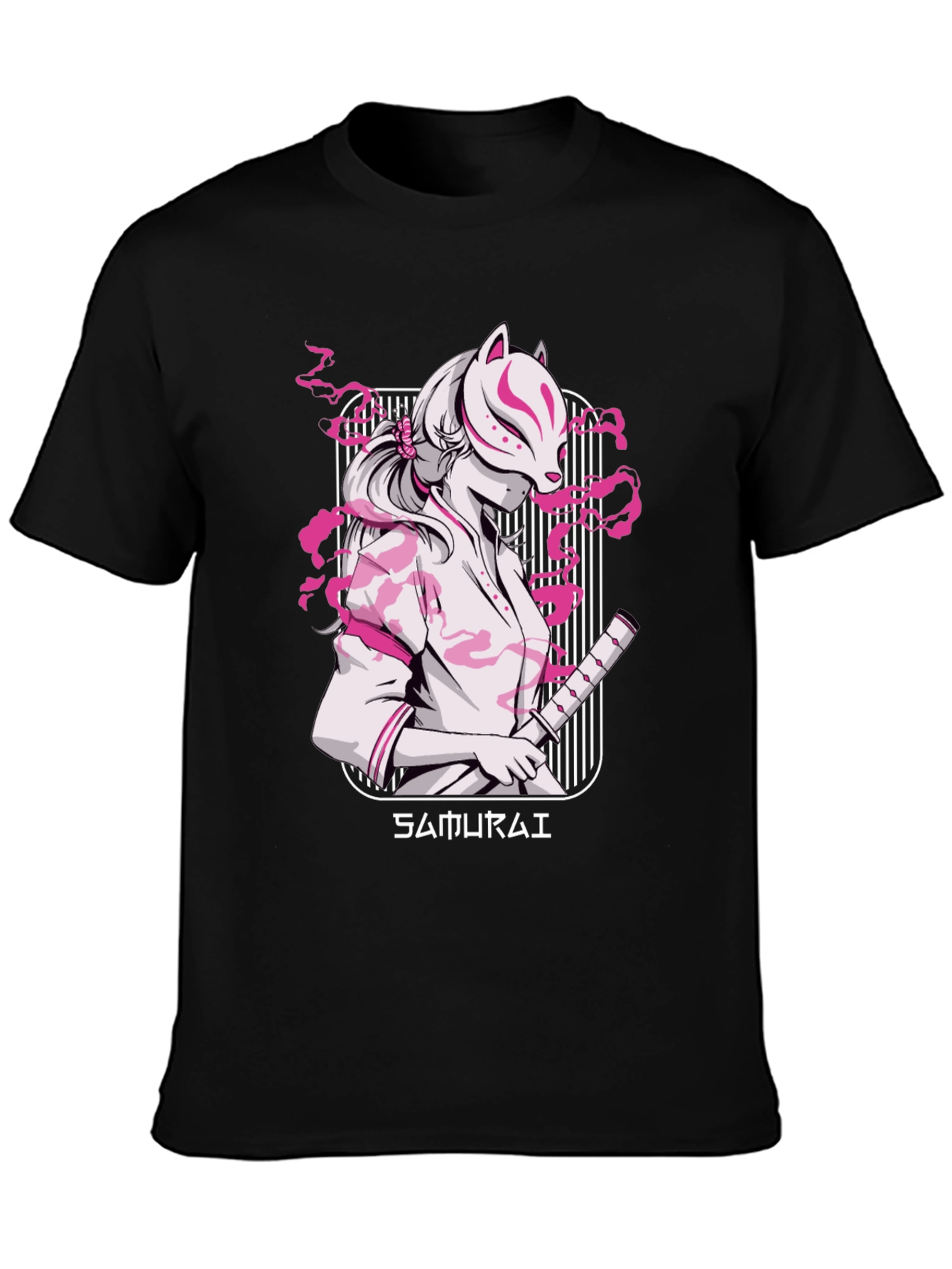 Samurai Masked Girl T-Shirt - Cool Anime Style