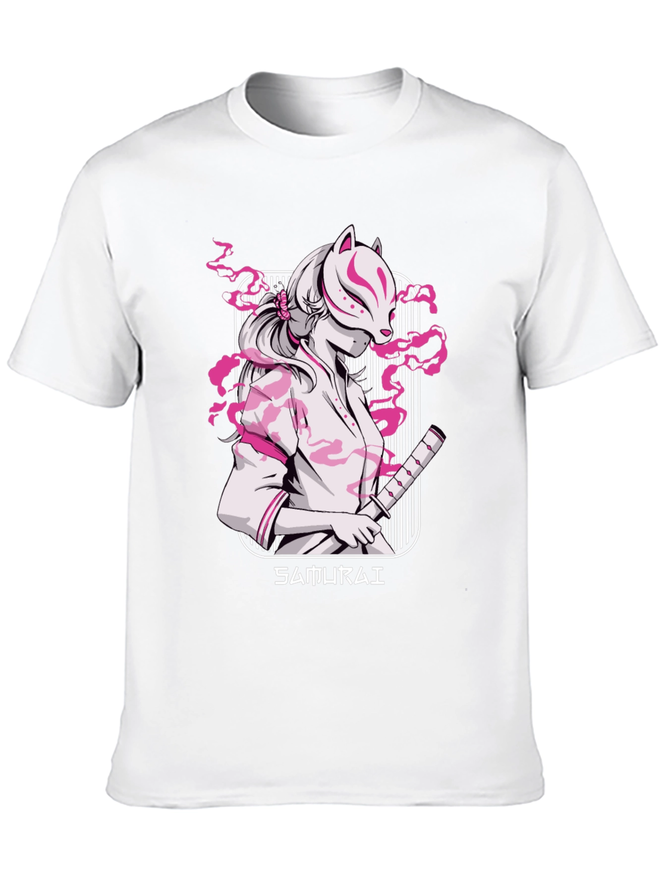 Samurai Masked Girl T-Shirt - Cool Anime Style