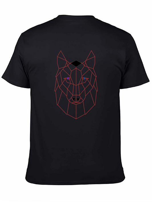 Geometric Wolf Graphic Tee - Modern Style