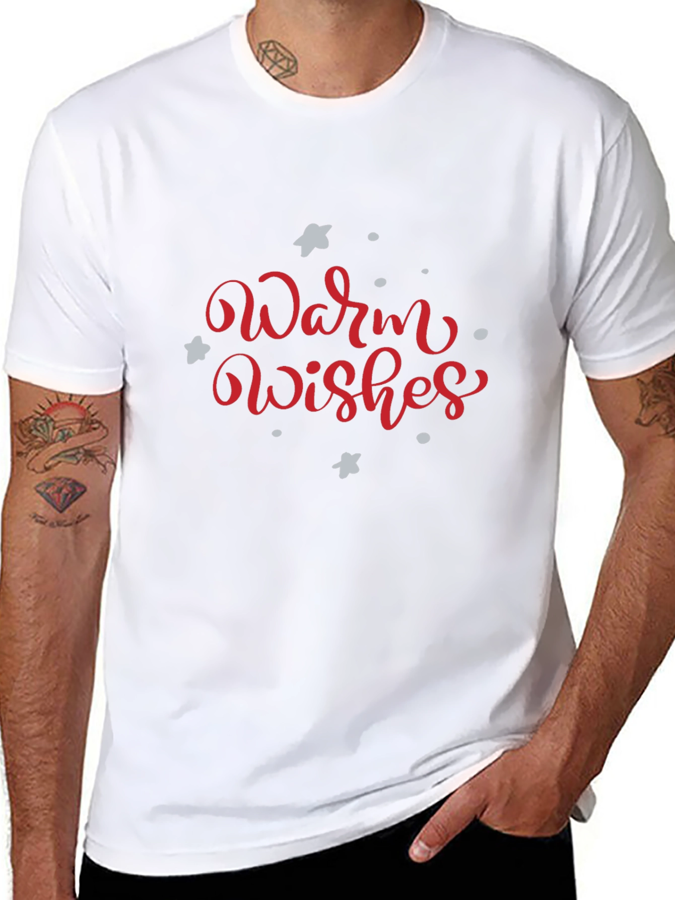 Warm Wishes Graphic Tee - Black Holiday Shirt
