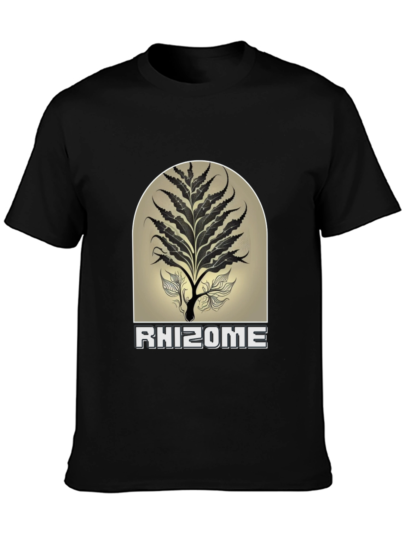 Rhizome Graphic Print Black T-Shirt