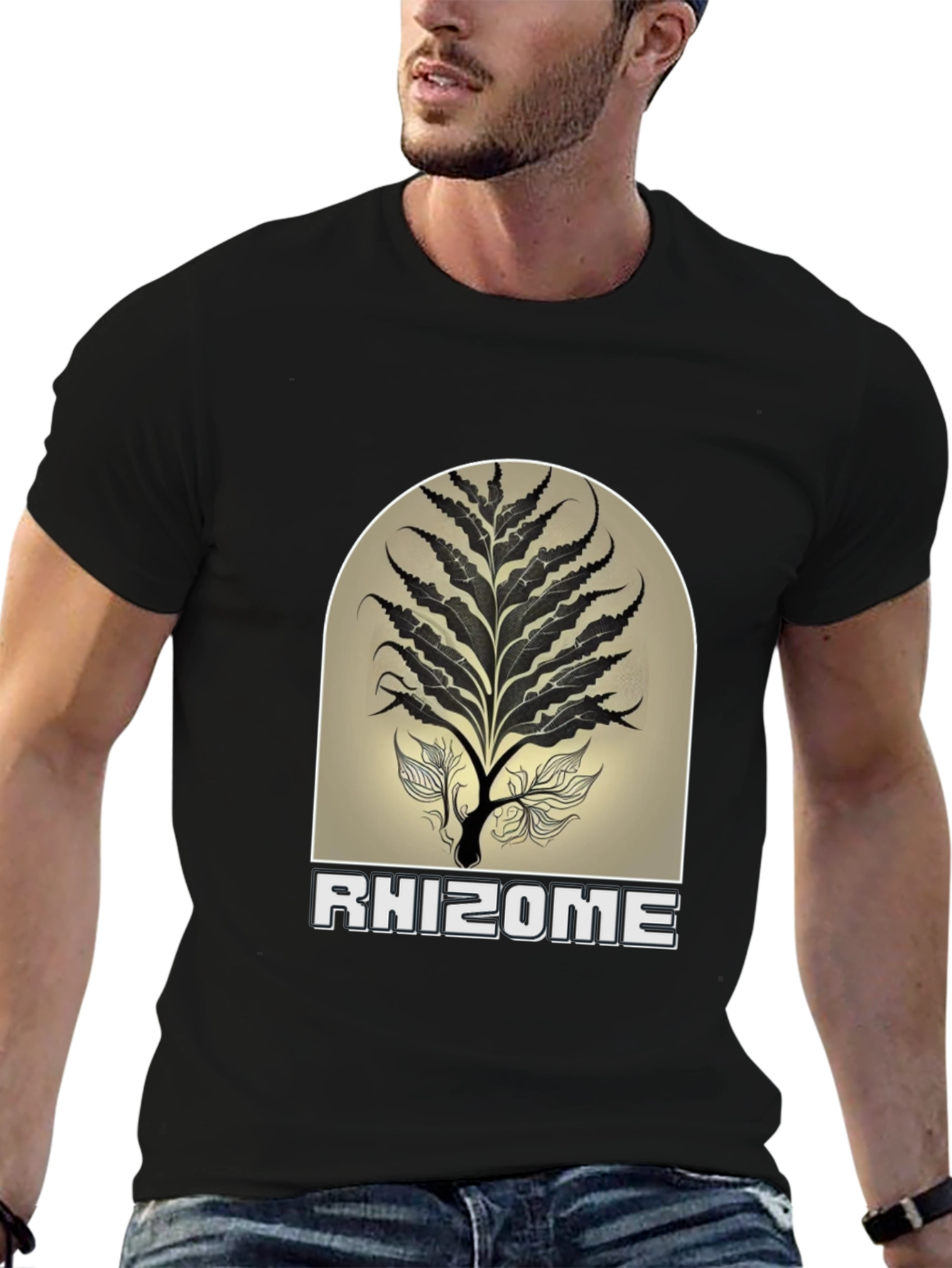 Rhizome Graphic Print Black T-Shirt