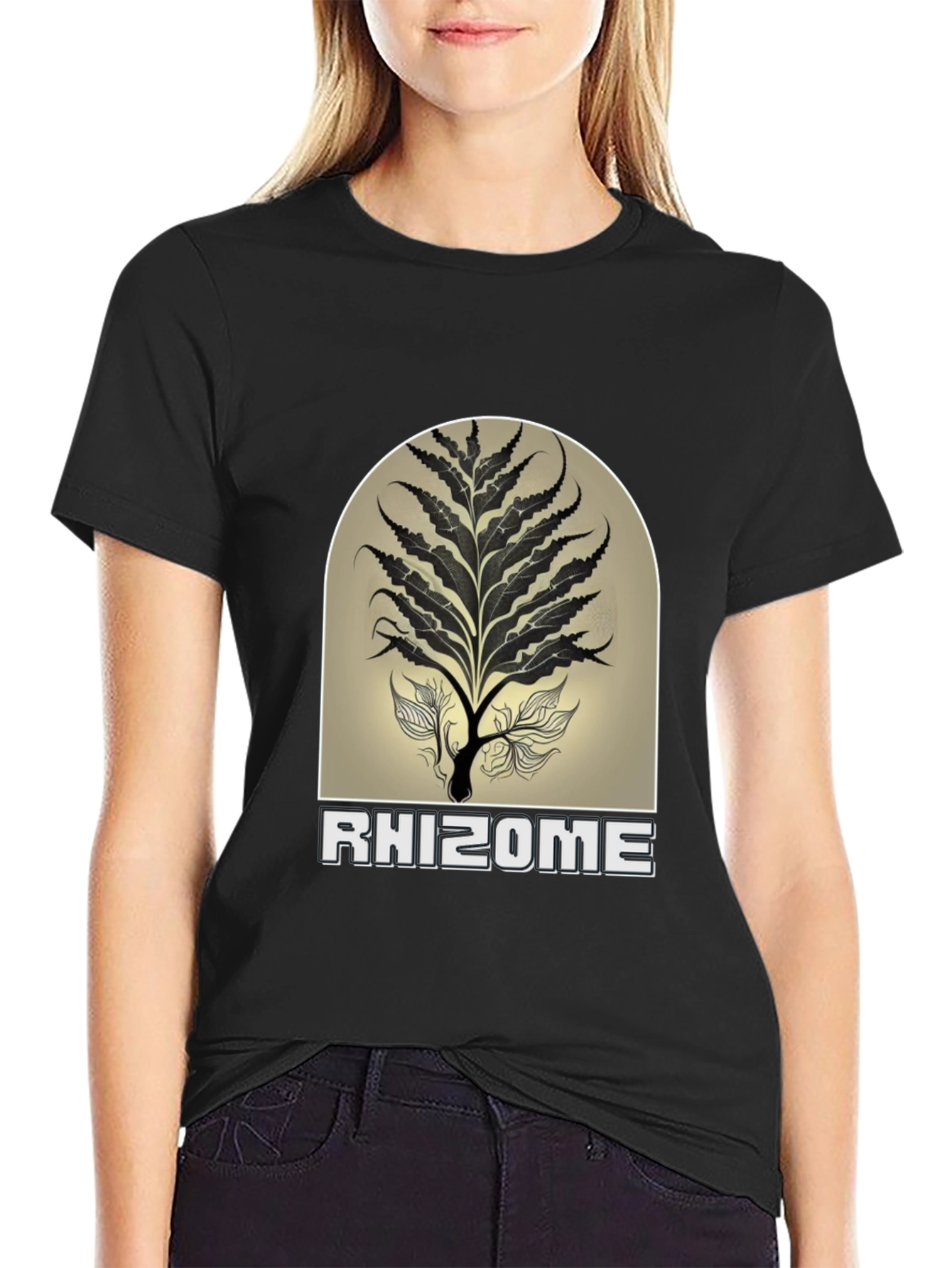Rhizome Graphic Print Black T-Shirt