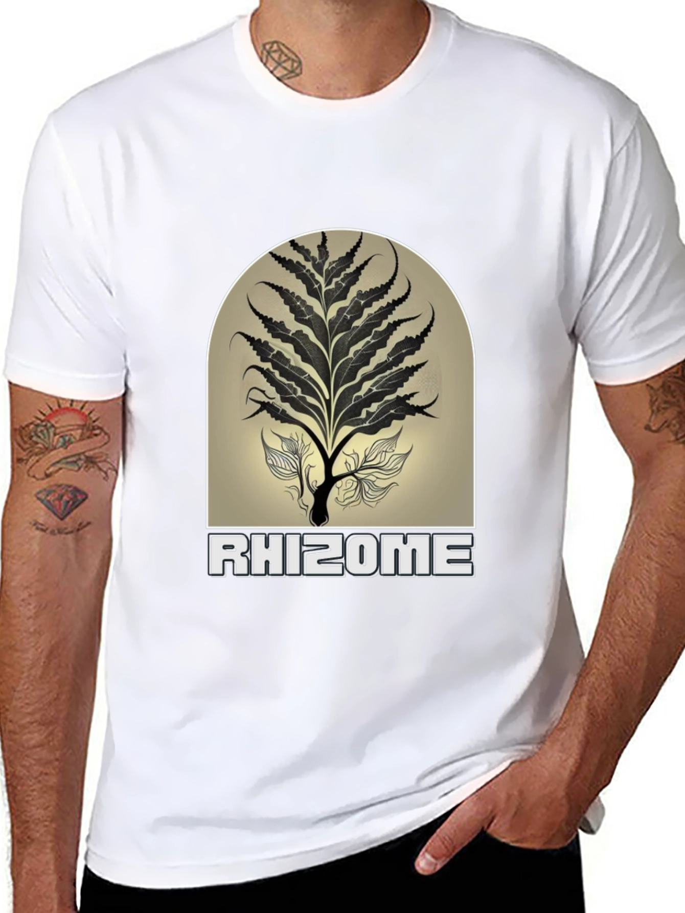Rhizome Graphic Print Black T-Shirt