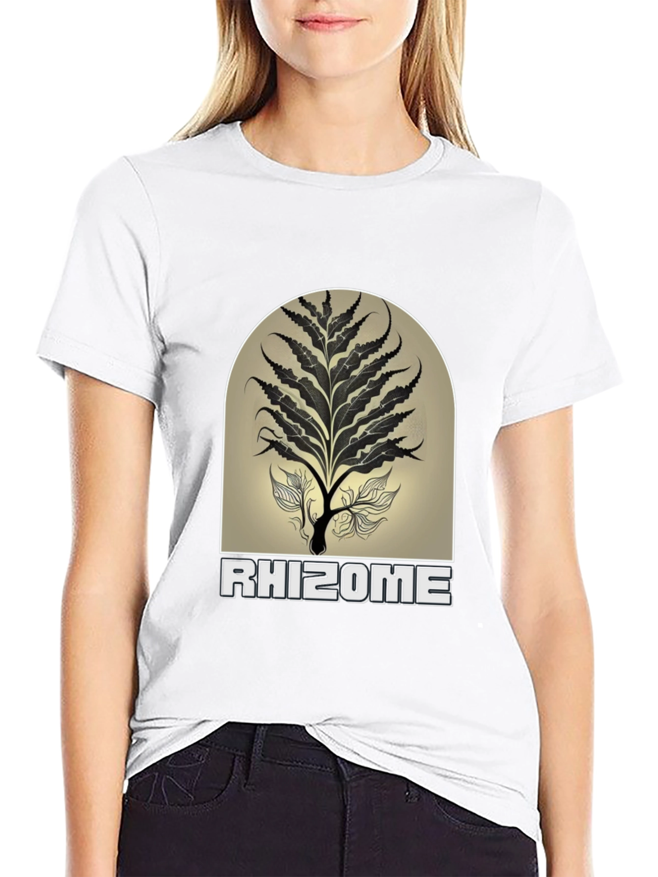 Rhizome Graphic Print Black T-Shirt