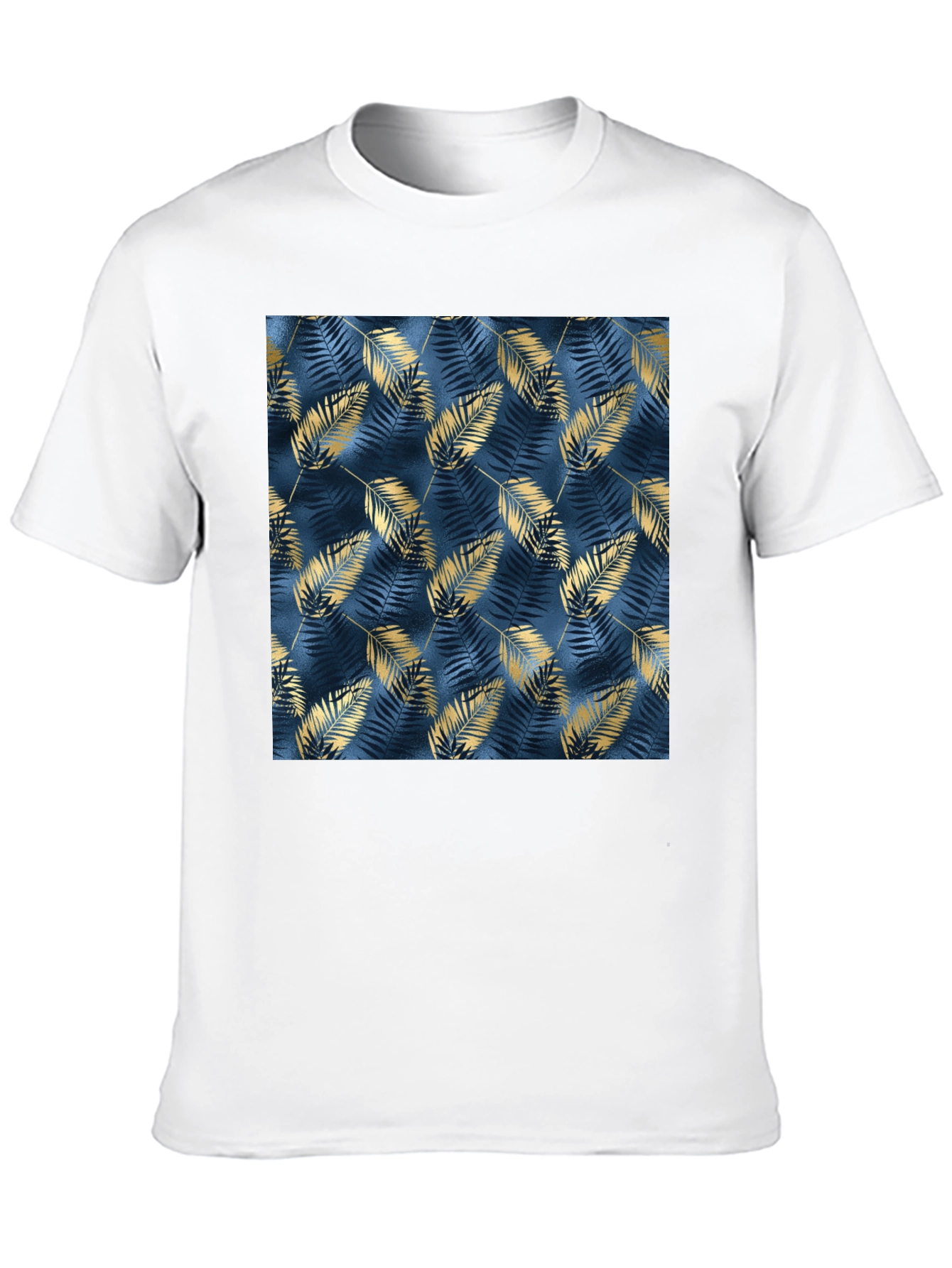 Stylish Black Tee with Leaf Pattern