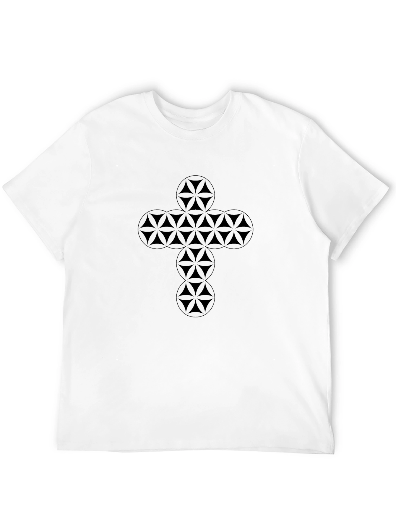Geometric Cross Black T-Shirt