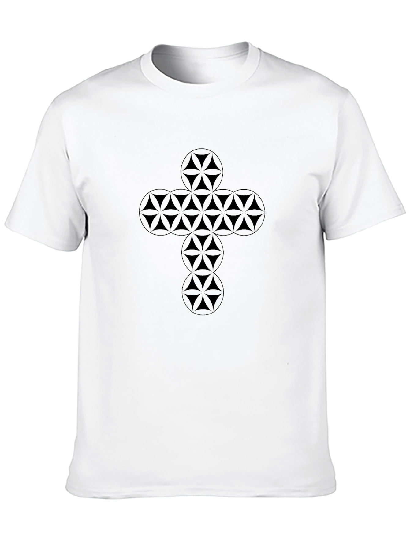 Geometric Cross Black T-Shirt