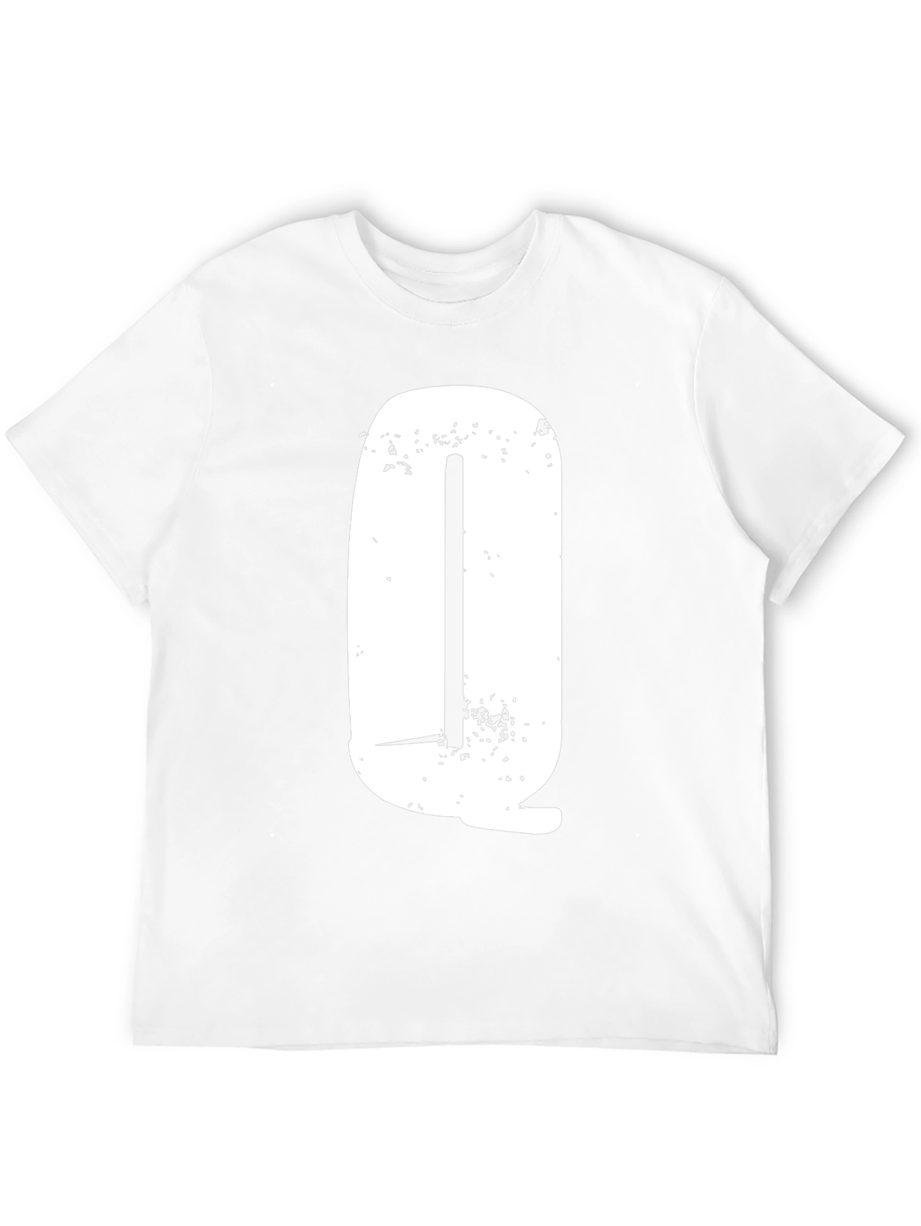 Distressed Letter Q Graphic T-Shirt