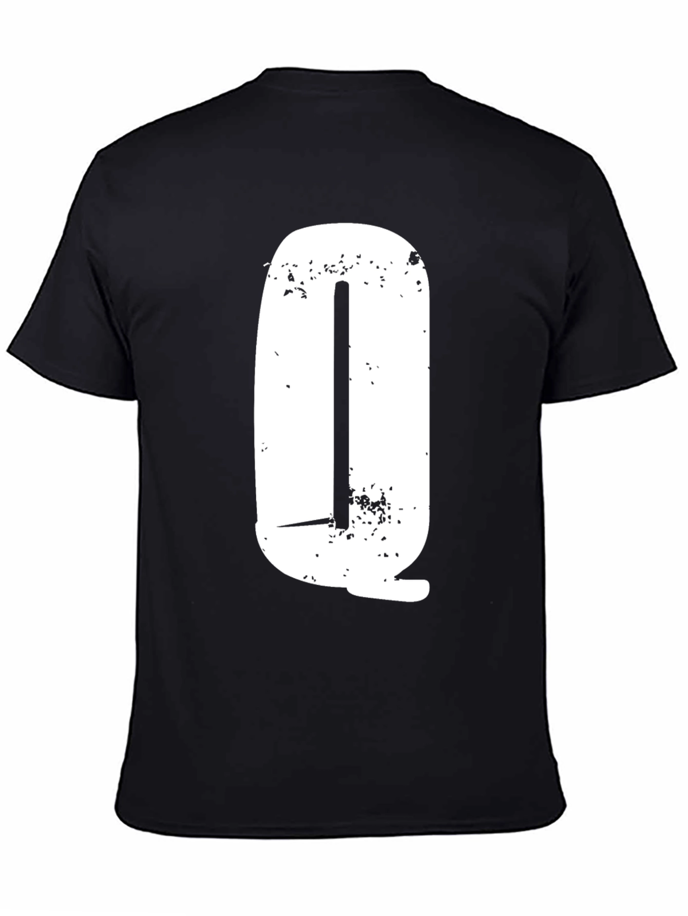 Distressed Letter Q Graphic T-Shirt