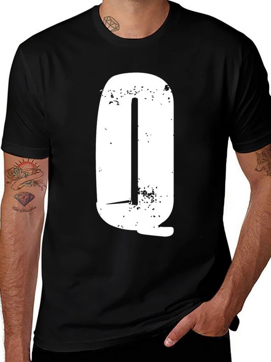 Distressed Letter Q Graphic T-Shirt