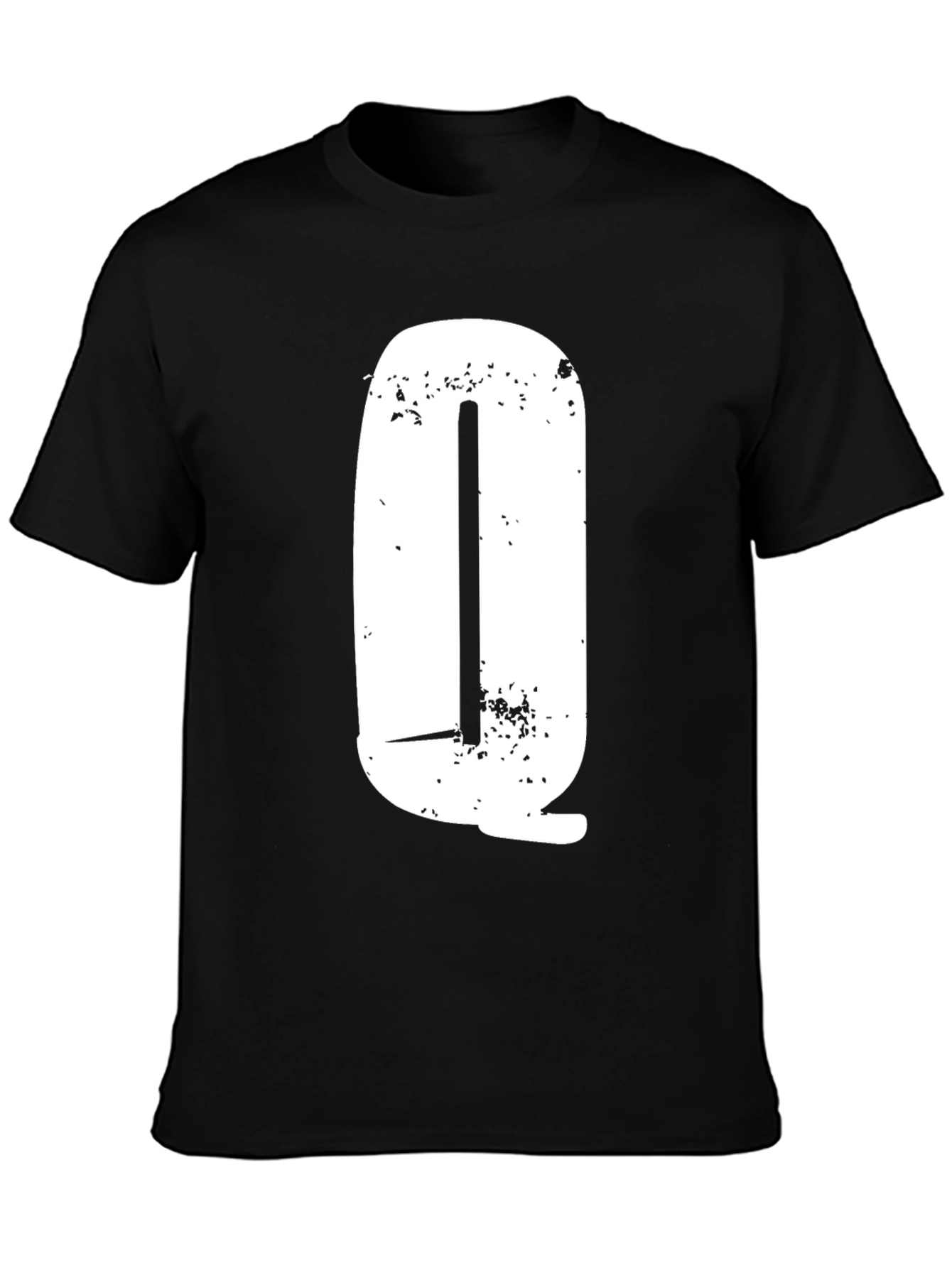 Distressed Letter Q Graphic T-Shirt