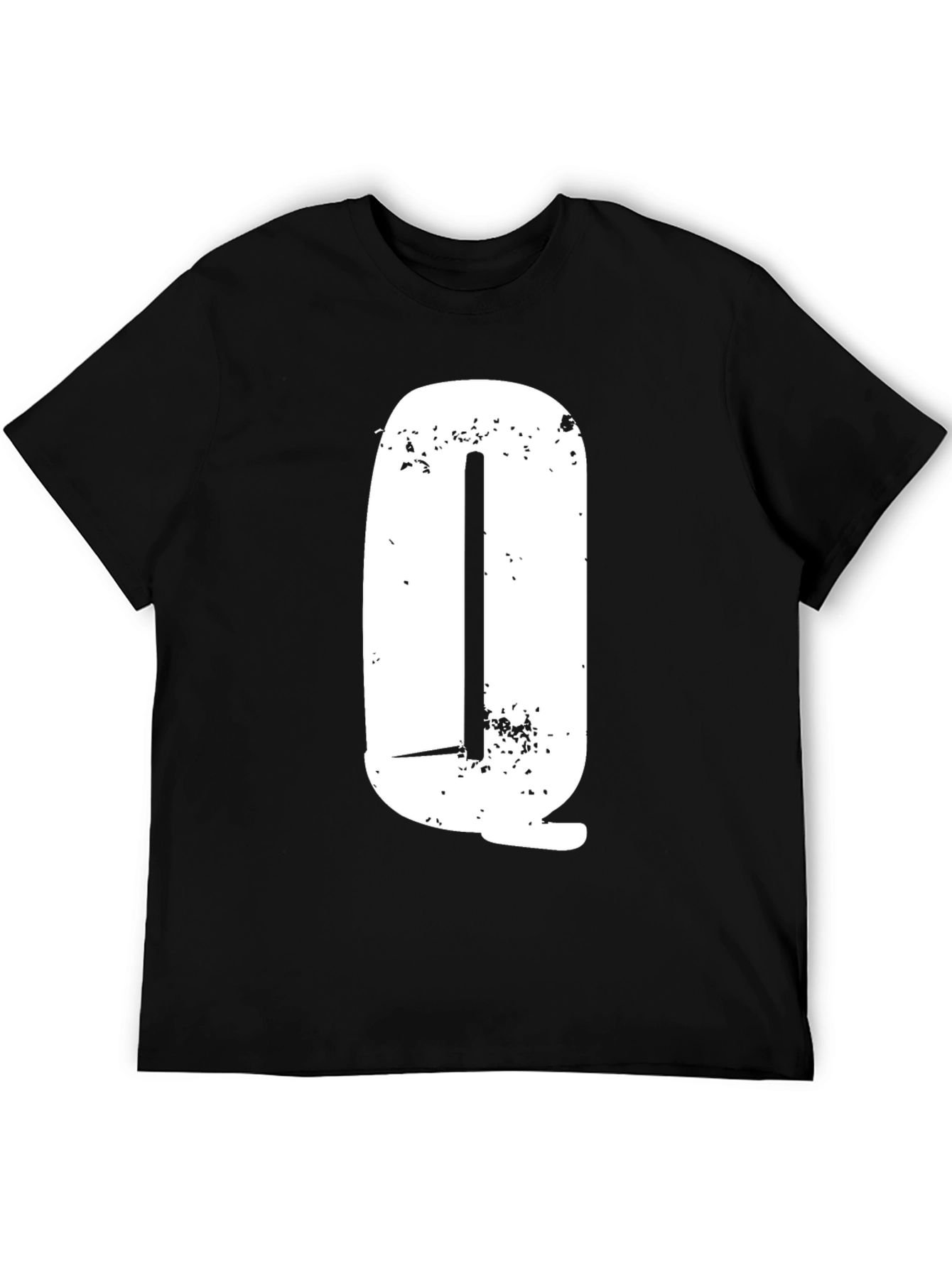 Distressed Letter Q Graphic T-Shirt