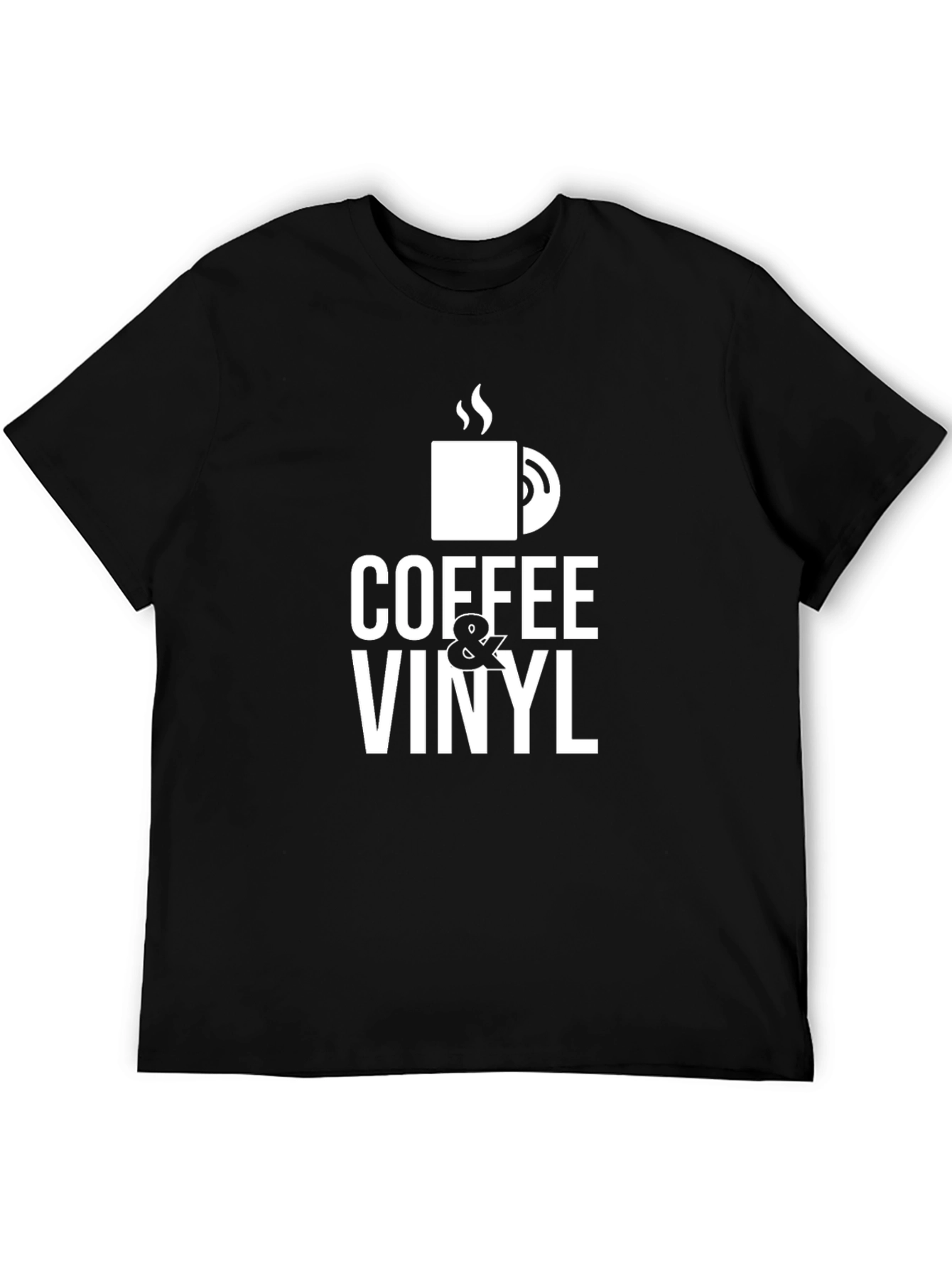 Coffee & Vinyl Graphic Tee - Black