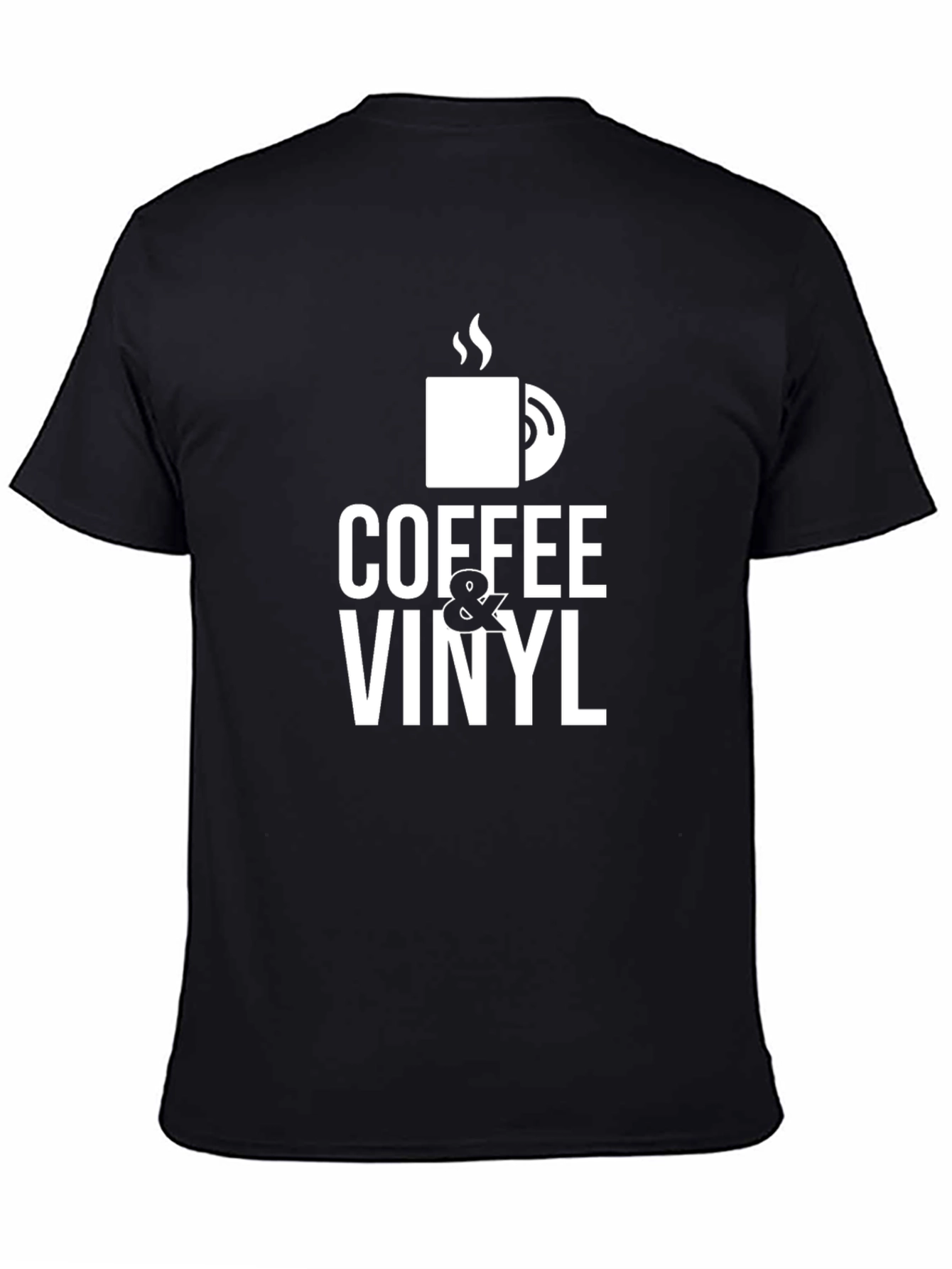 Coffee & Vinyl Graphic Tee - Black