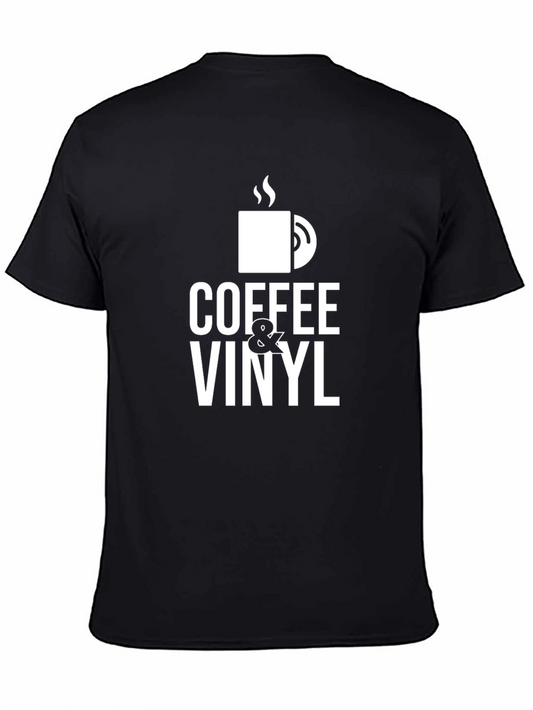 Coffee & Vinyl Graphic Tee - Black
