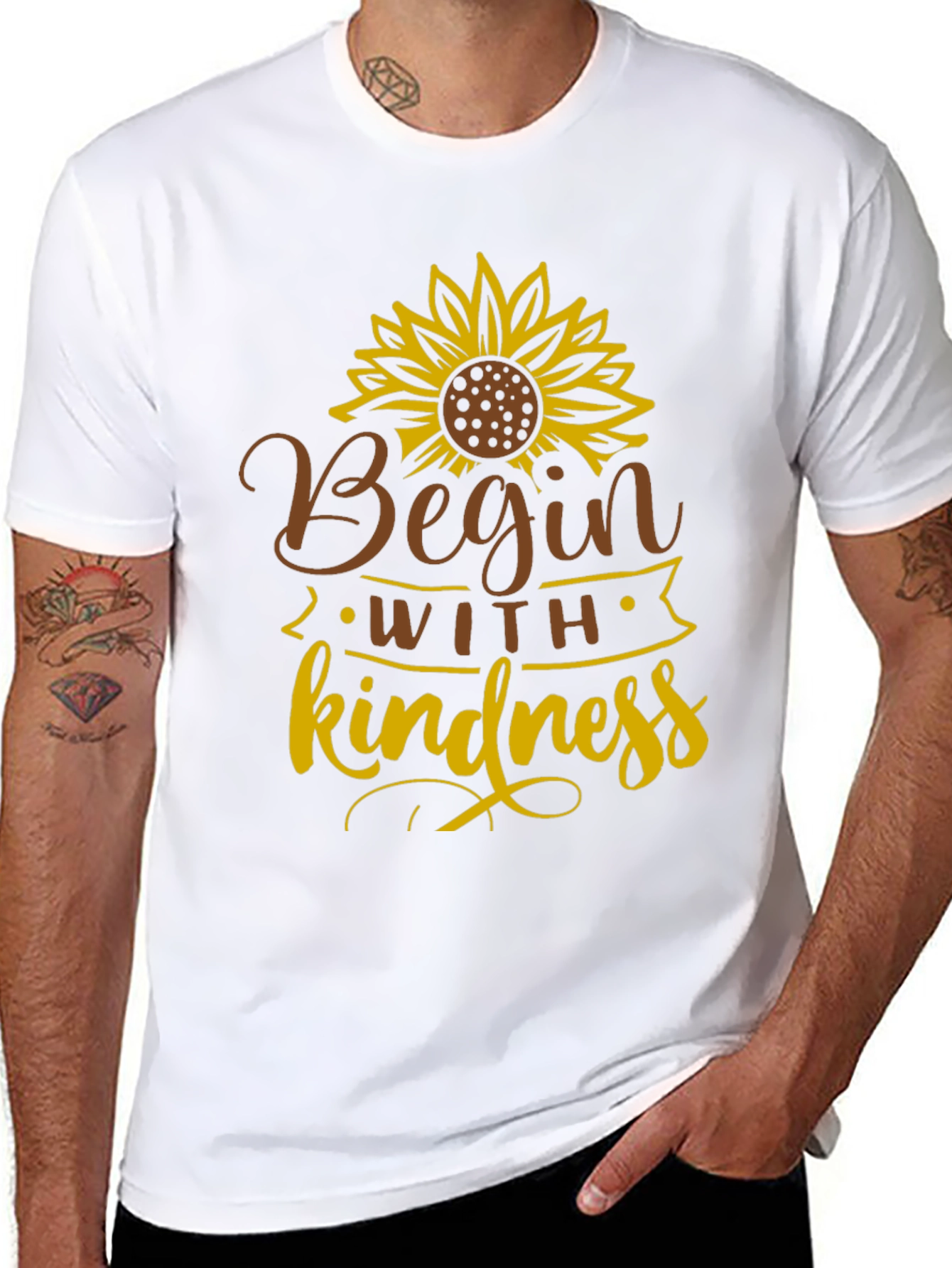 Begin with Kindness Sunflower Graphic Tee