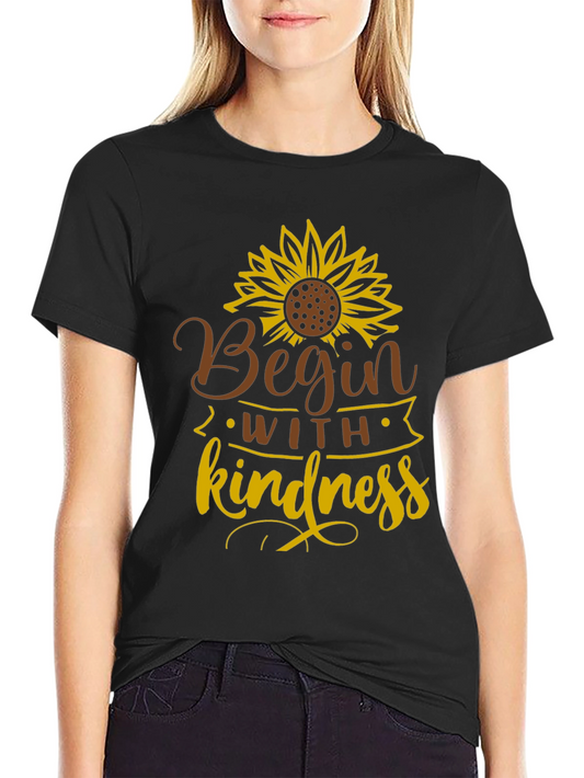 Begin with Kindness Sunflower Graphic Tee