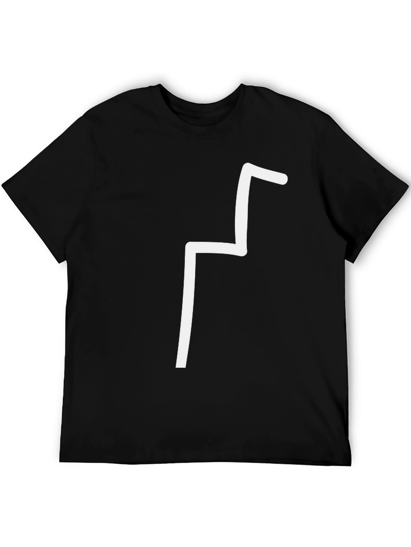Minimalist Line Art Black T-Shirt