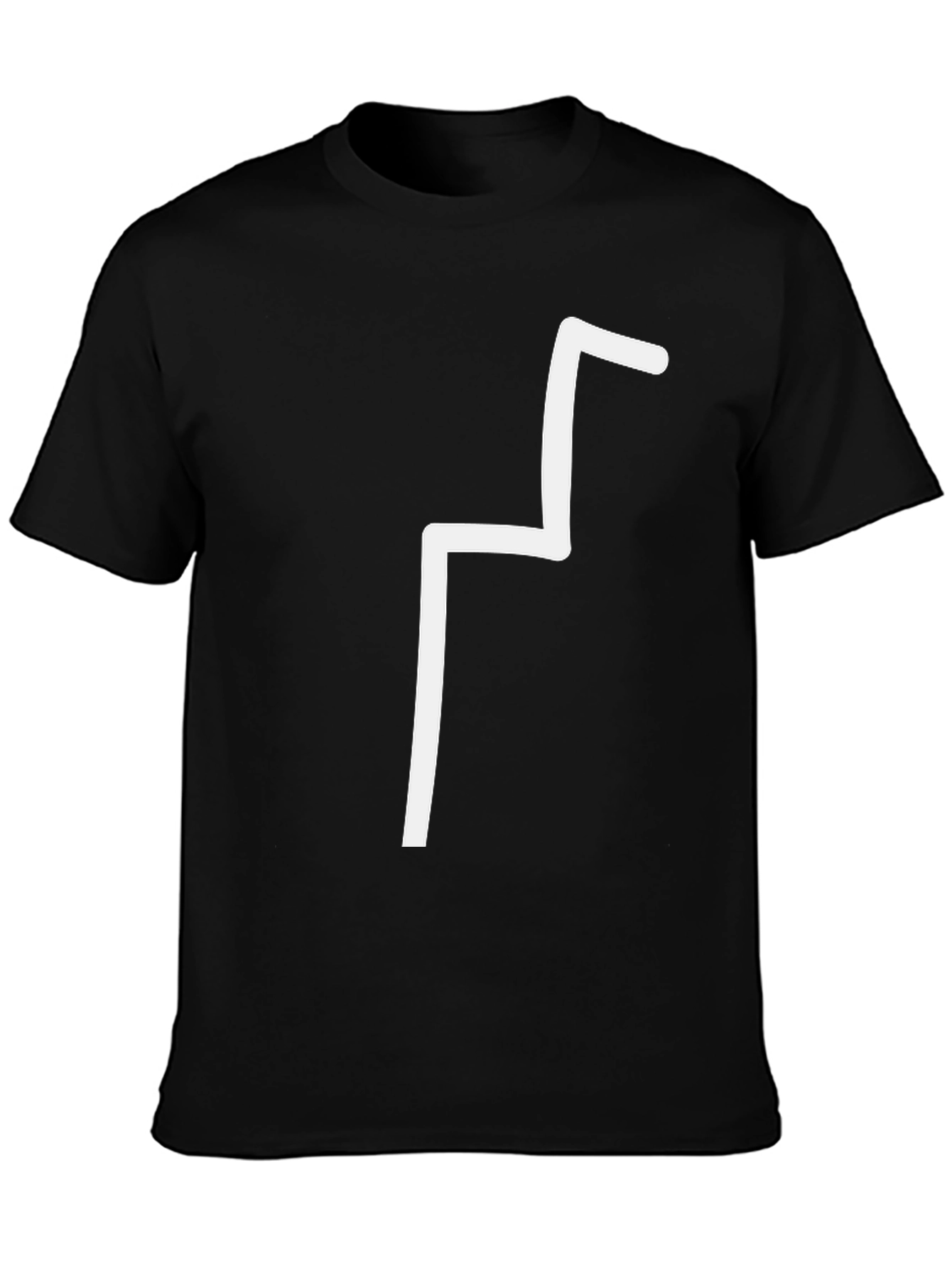 Minimalist Line Art Black T-Shirt