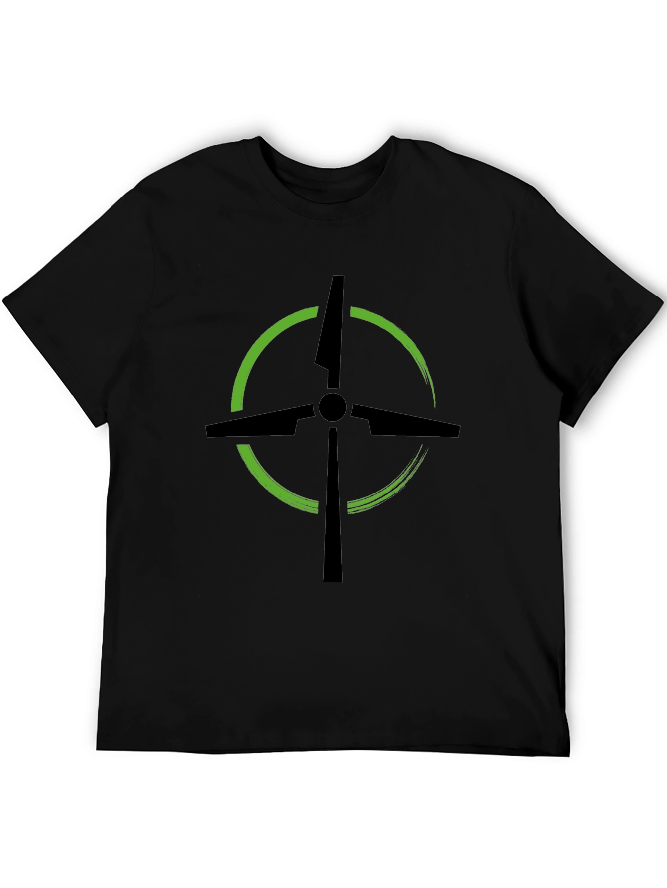 Modern Drone Logo Black T-Shirt