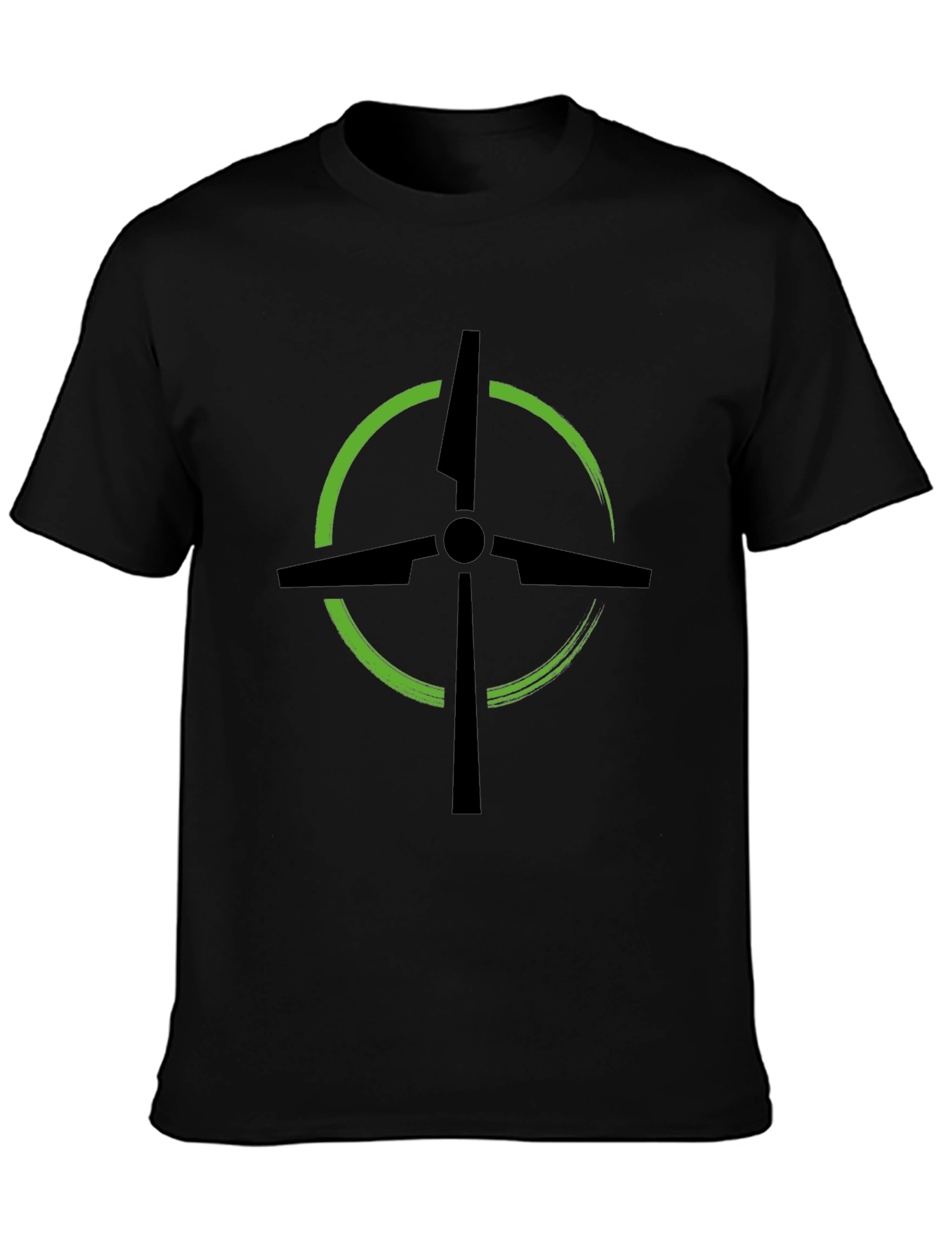 Modern Drone Logo Black T-Shirt