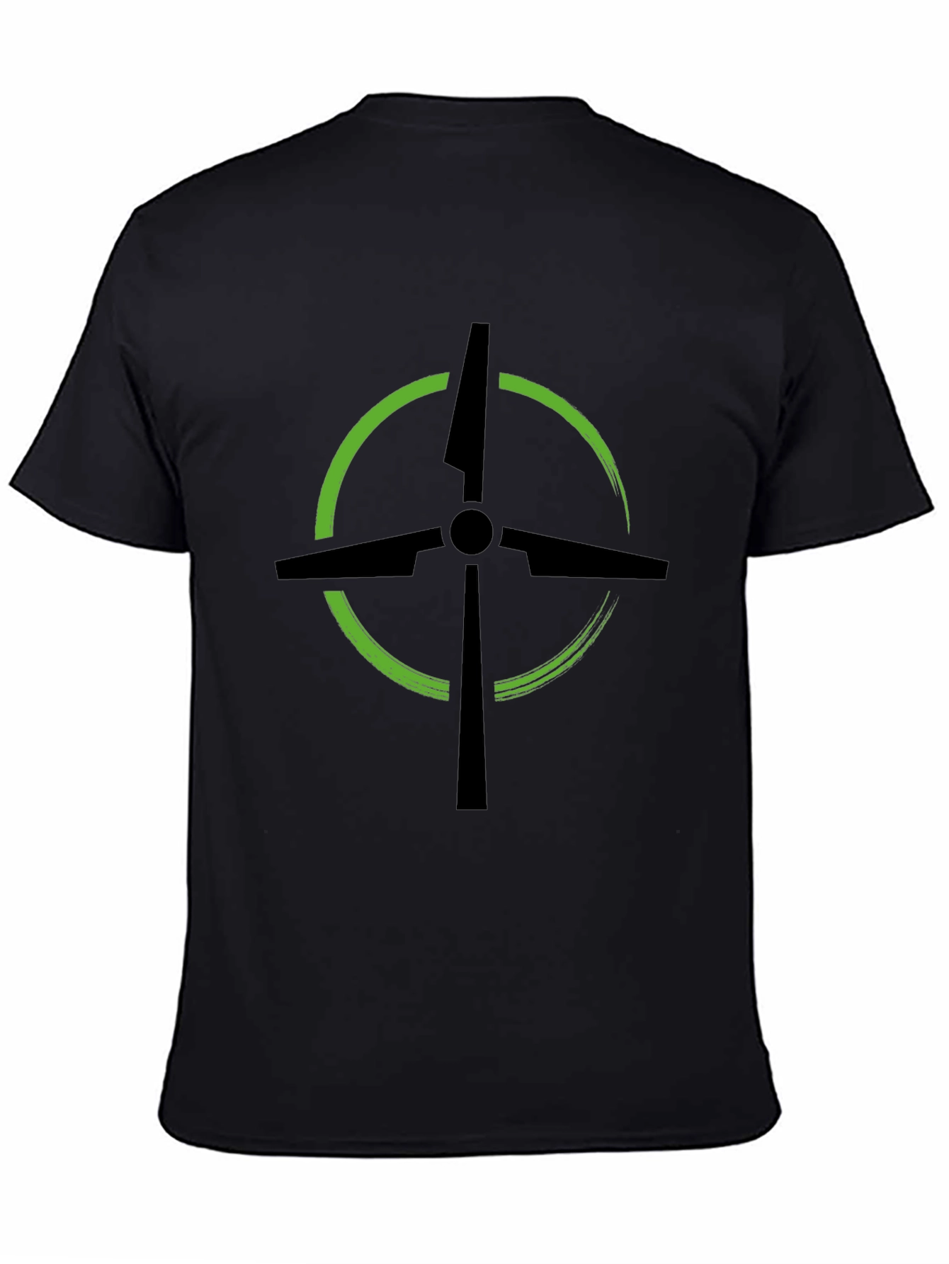 Modern Drone Logo Black T-Shirt