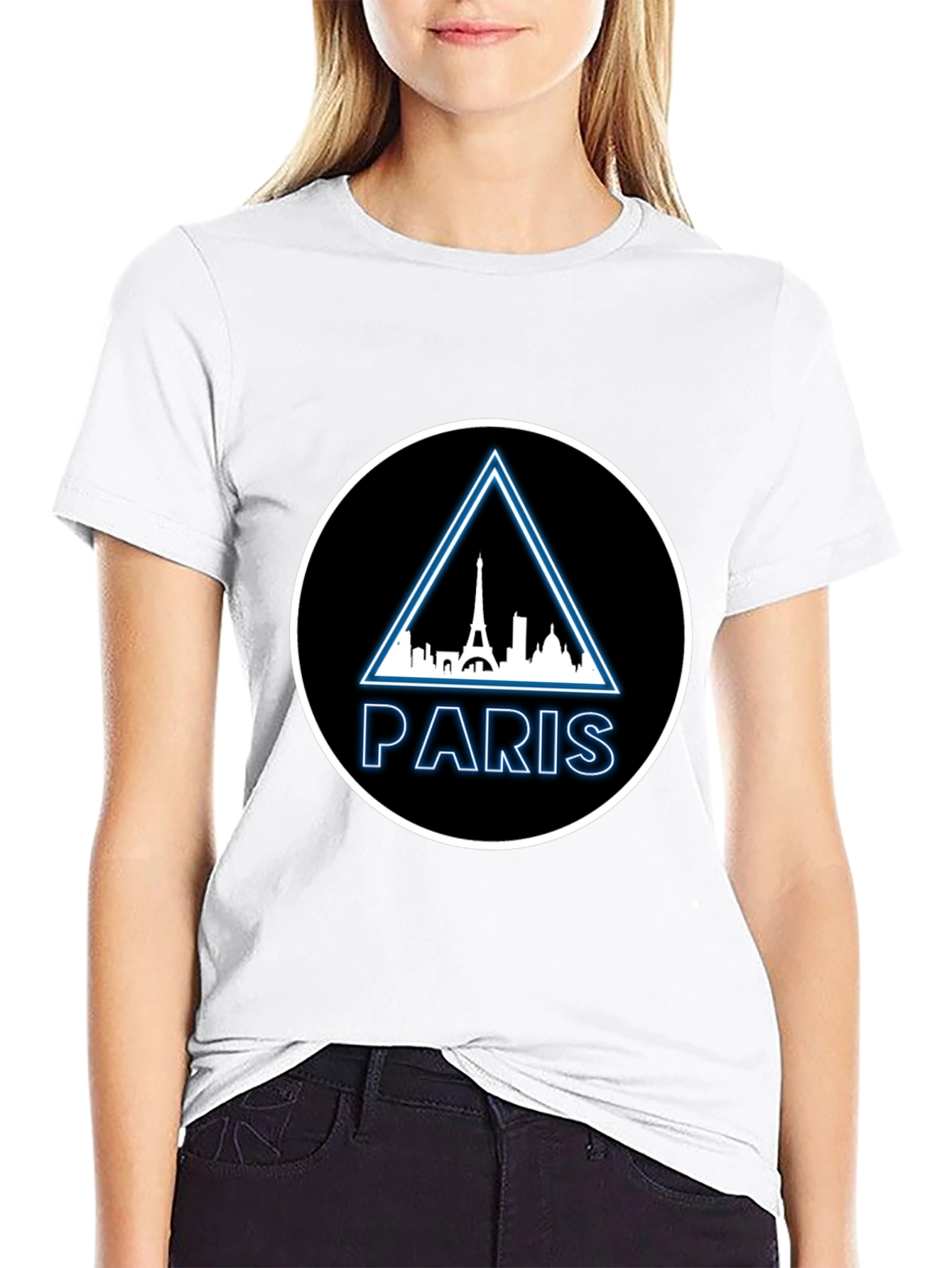 Paris Skyline Graphic Tee - Modern Black T-Shirt